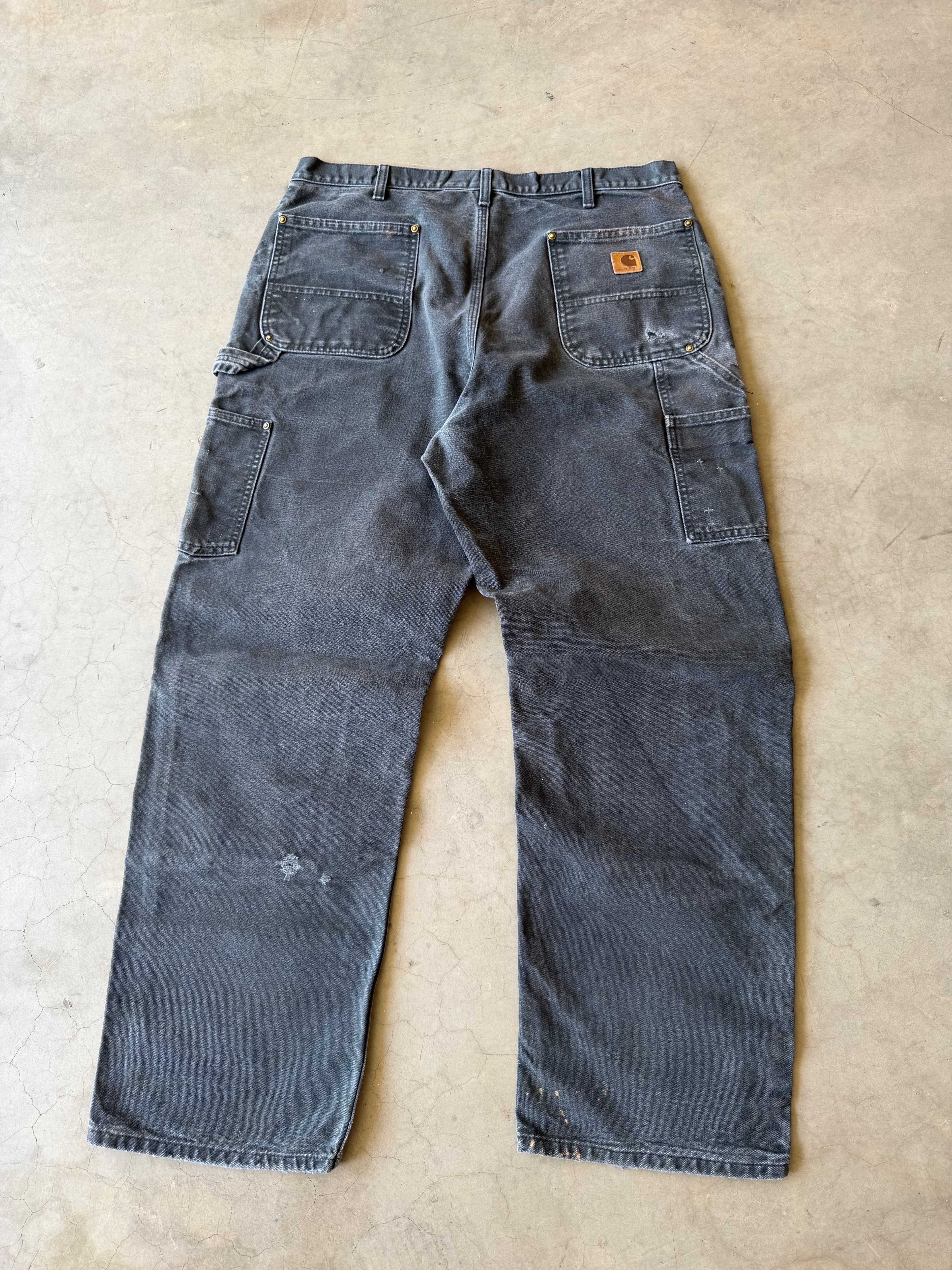 Faded Black Carhartt Double Knee Pants(36x30)