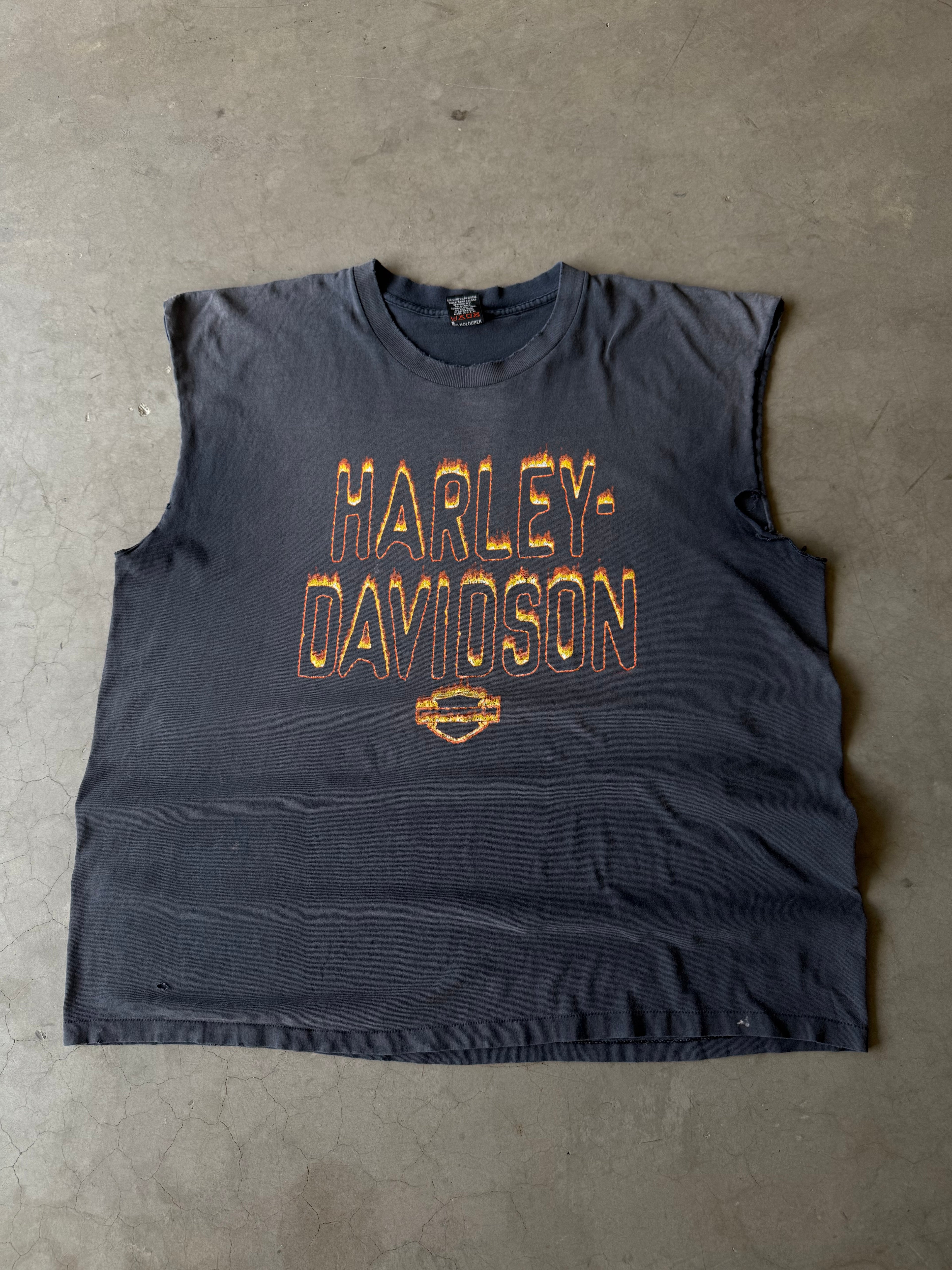 1990s Faded & Distressed Harley Davidson Tank Tee(XXL)