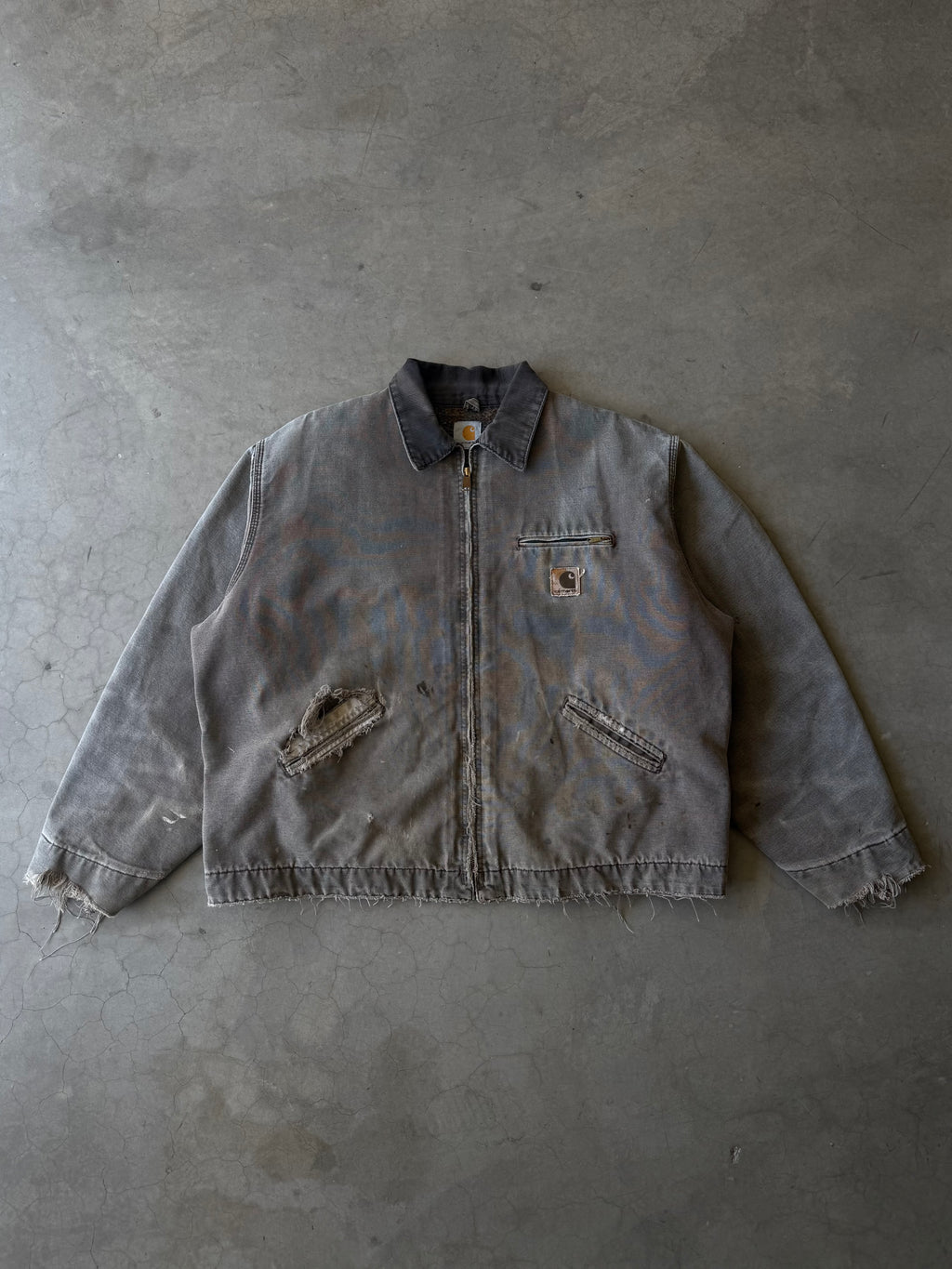 1990s Extremely Faded & Distressed Brown Carhartt Detroit Jacket(XL)