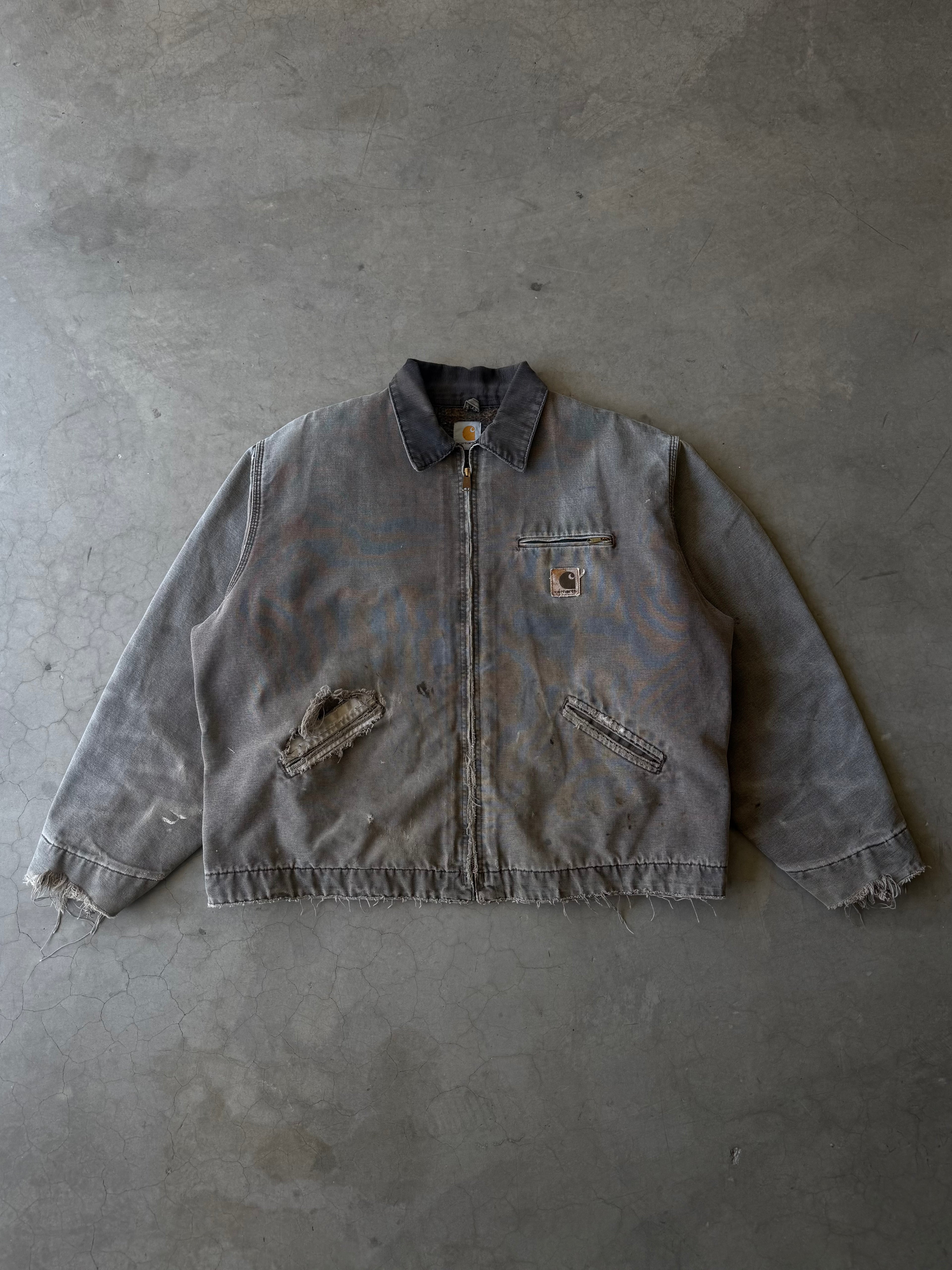 1990s Extremely Faded & Distressed Brown Carhartt Detroit Jacket(XL)