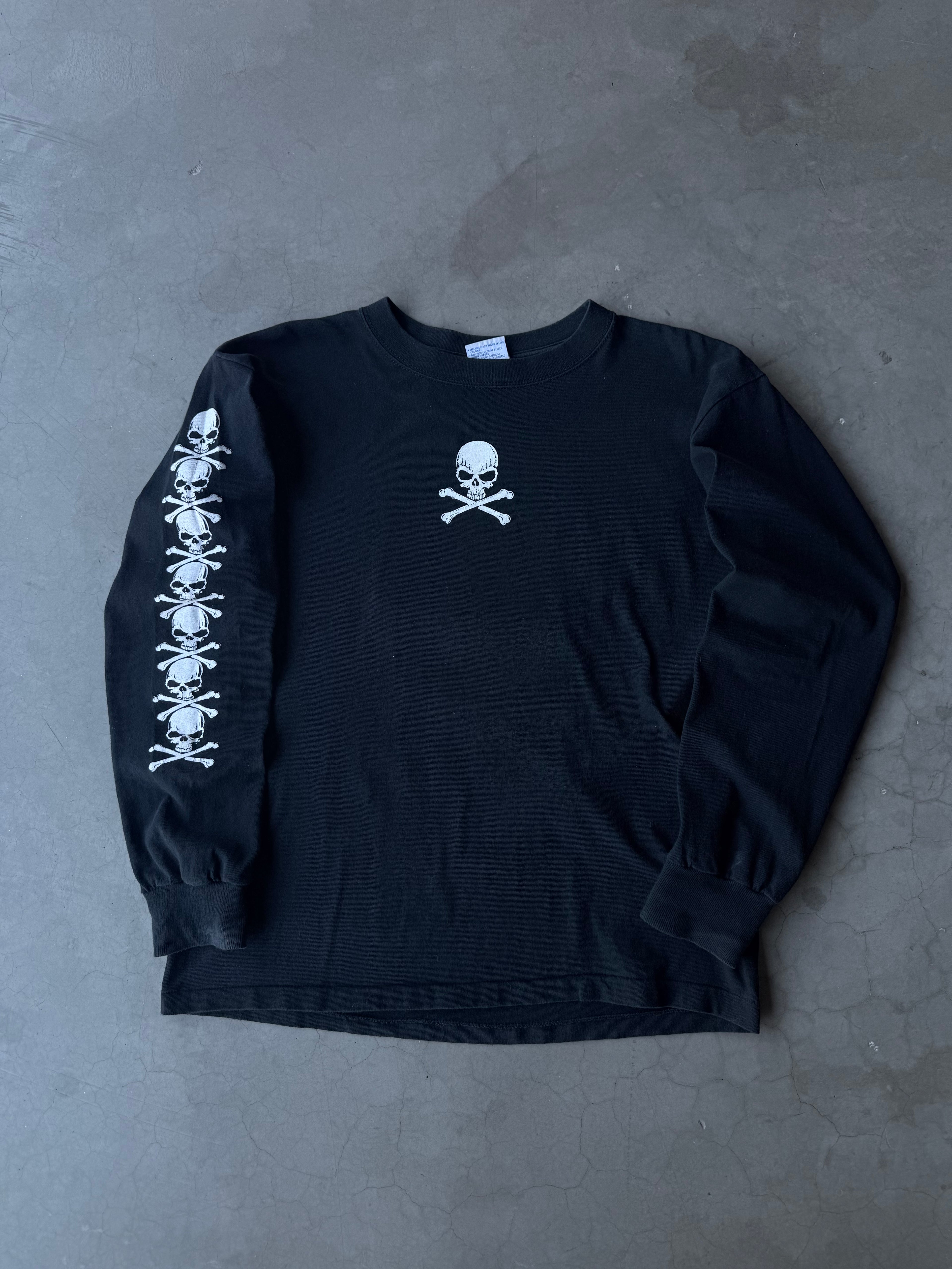 1990s Fashion Victim Skull Long Sleeve Tee(L)