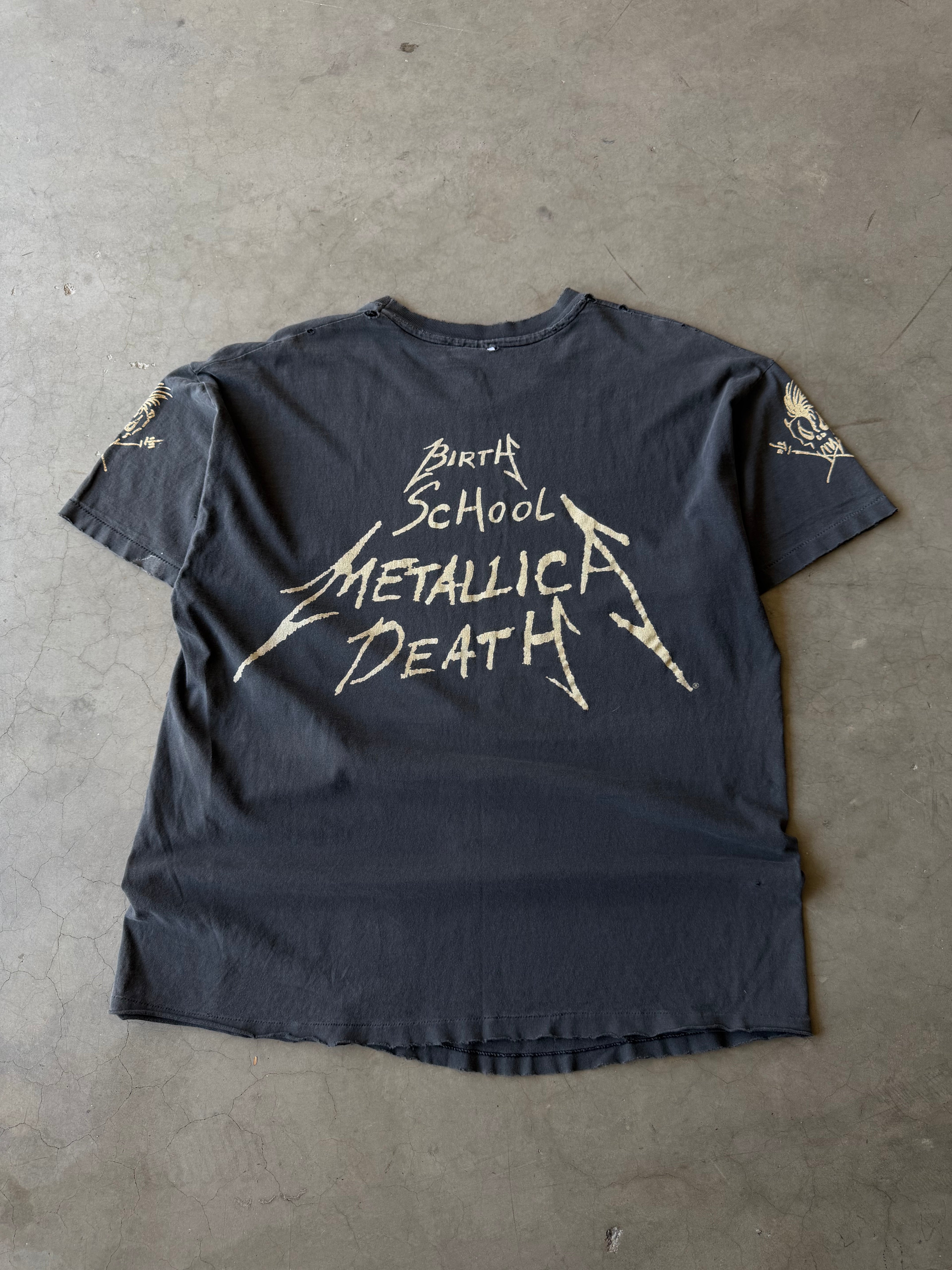 1990s Faded & Distressed Metallica Birth School Tee(XL)