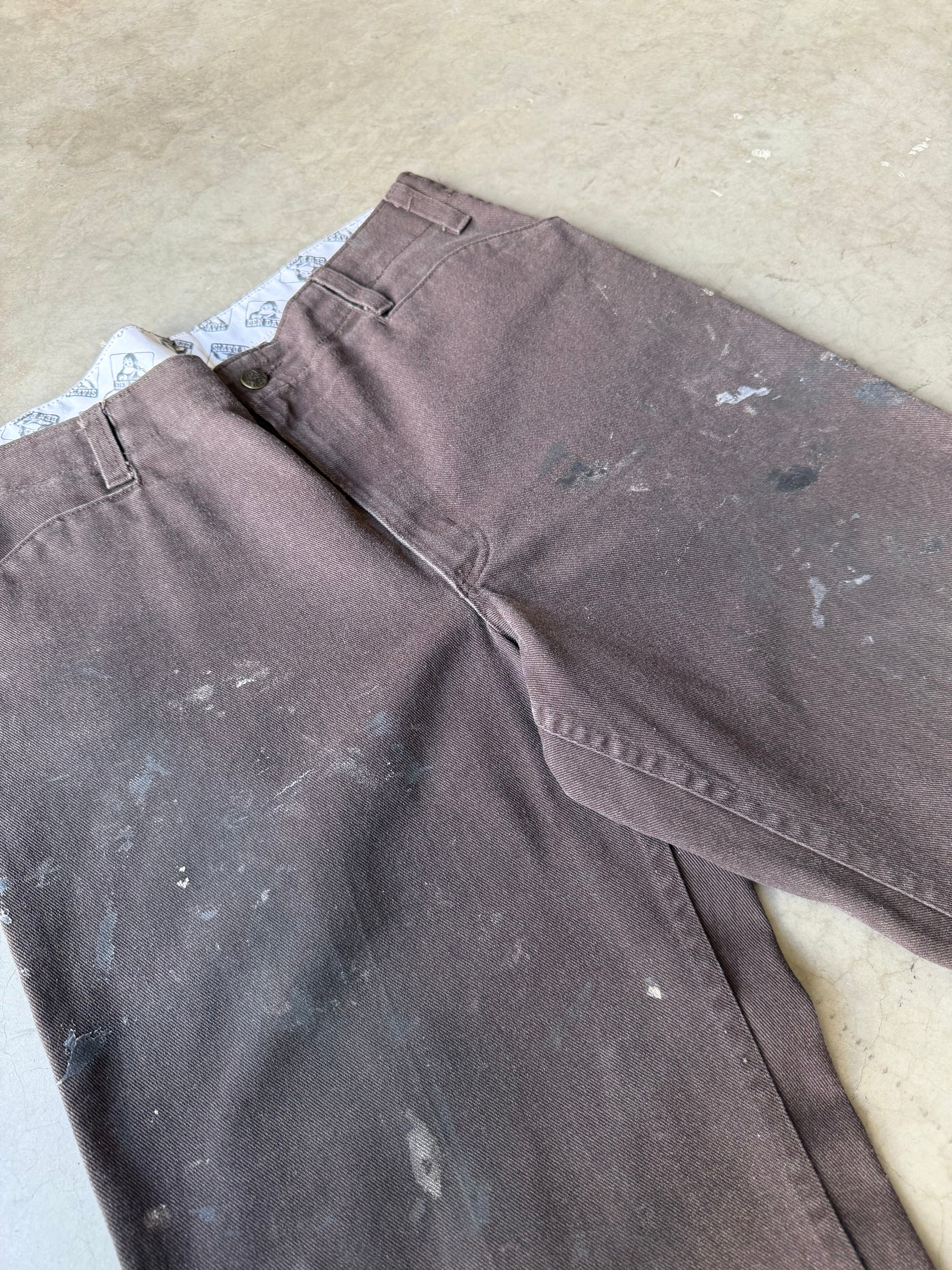 Painted Brown Ben Davis Pants(34x31)