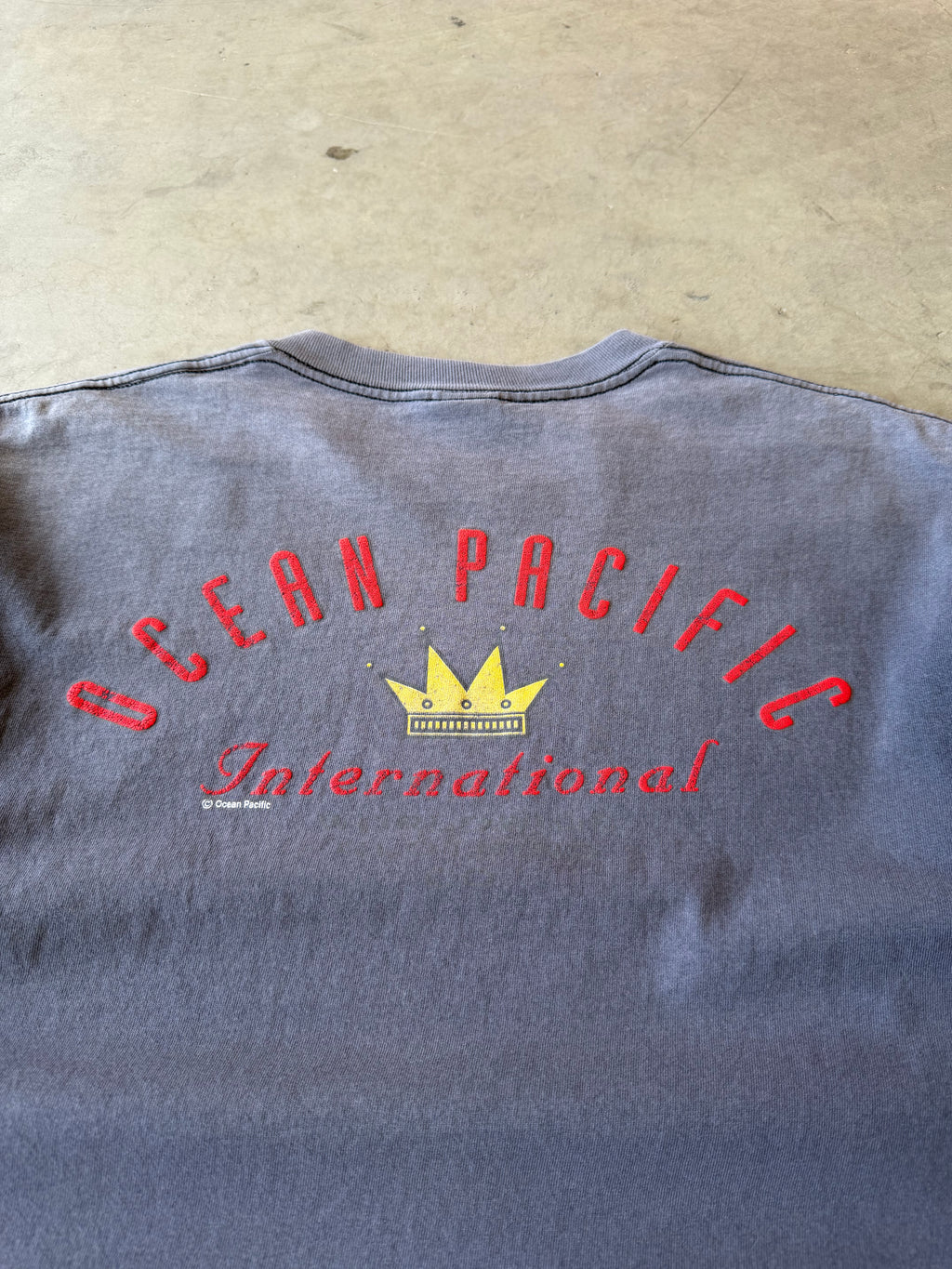 1990s Extremely Faded Ocean Pacific Crown Tee(L)