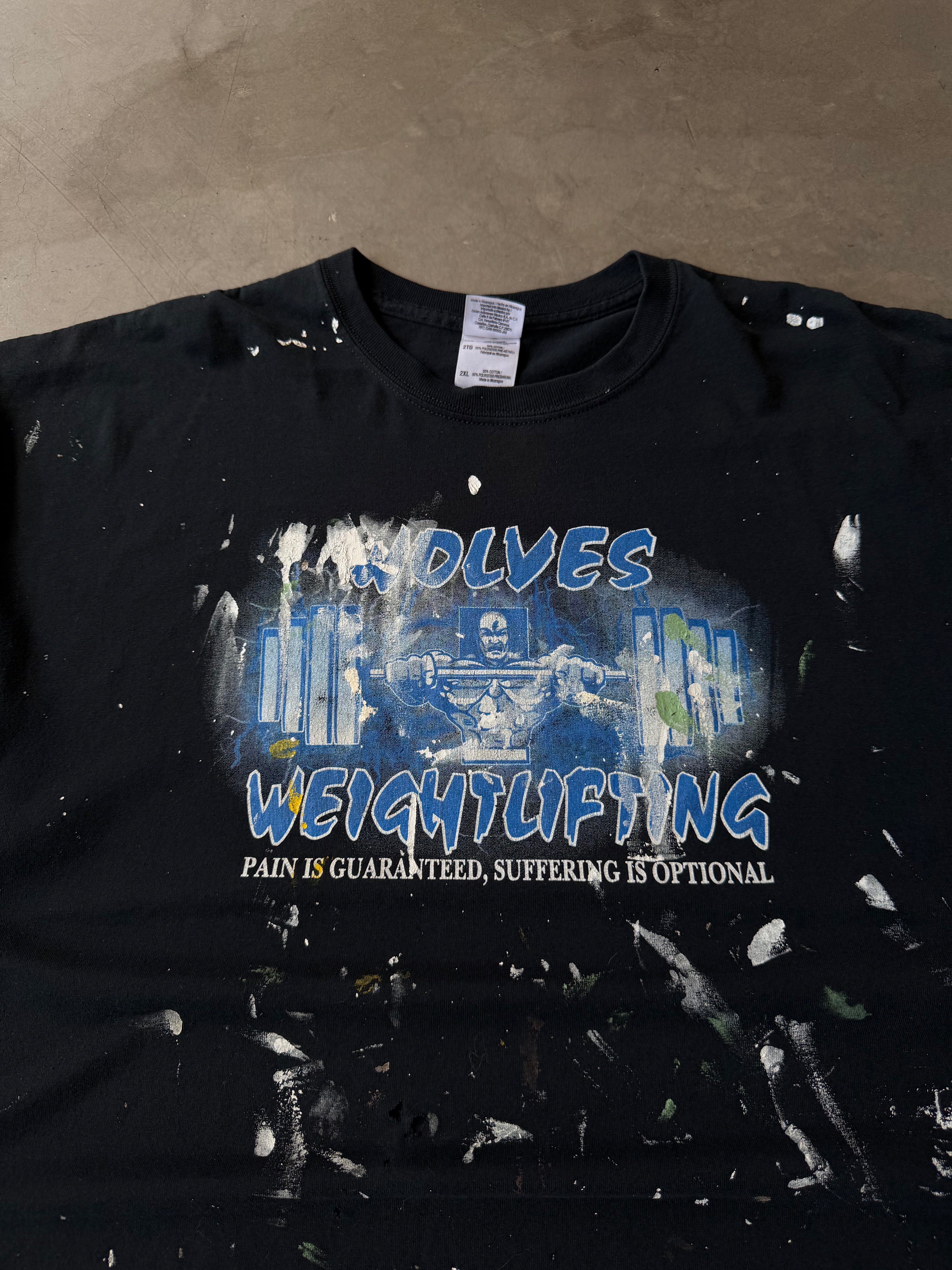Early 2000s Extremely Painted Weightlifting Tee(XXL)