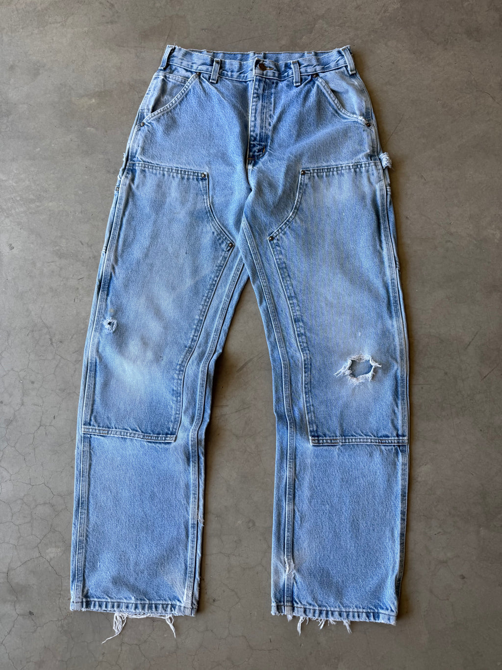 Distressed Denim Carhartt Double Knee Pants