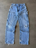 Distressed Denim Carhartt Double Knee Pants