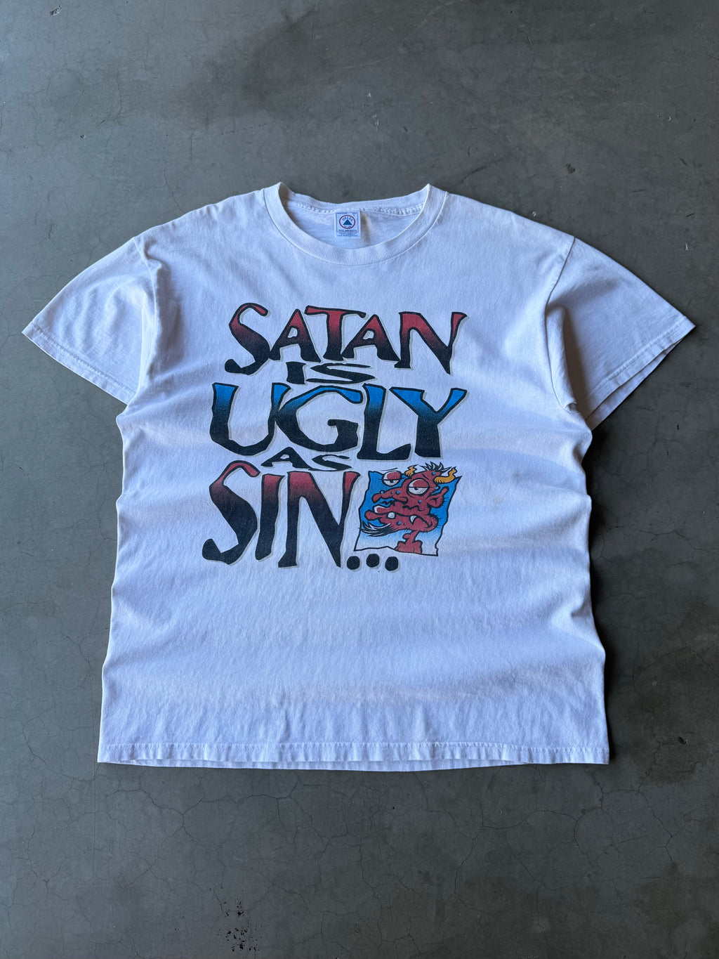 1990s Satan is Ugly As Sin Jesus Tee(L)