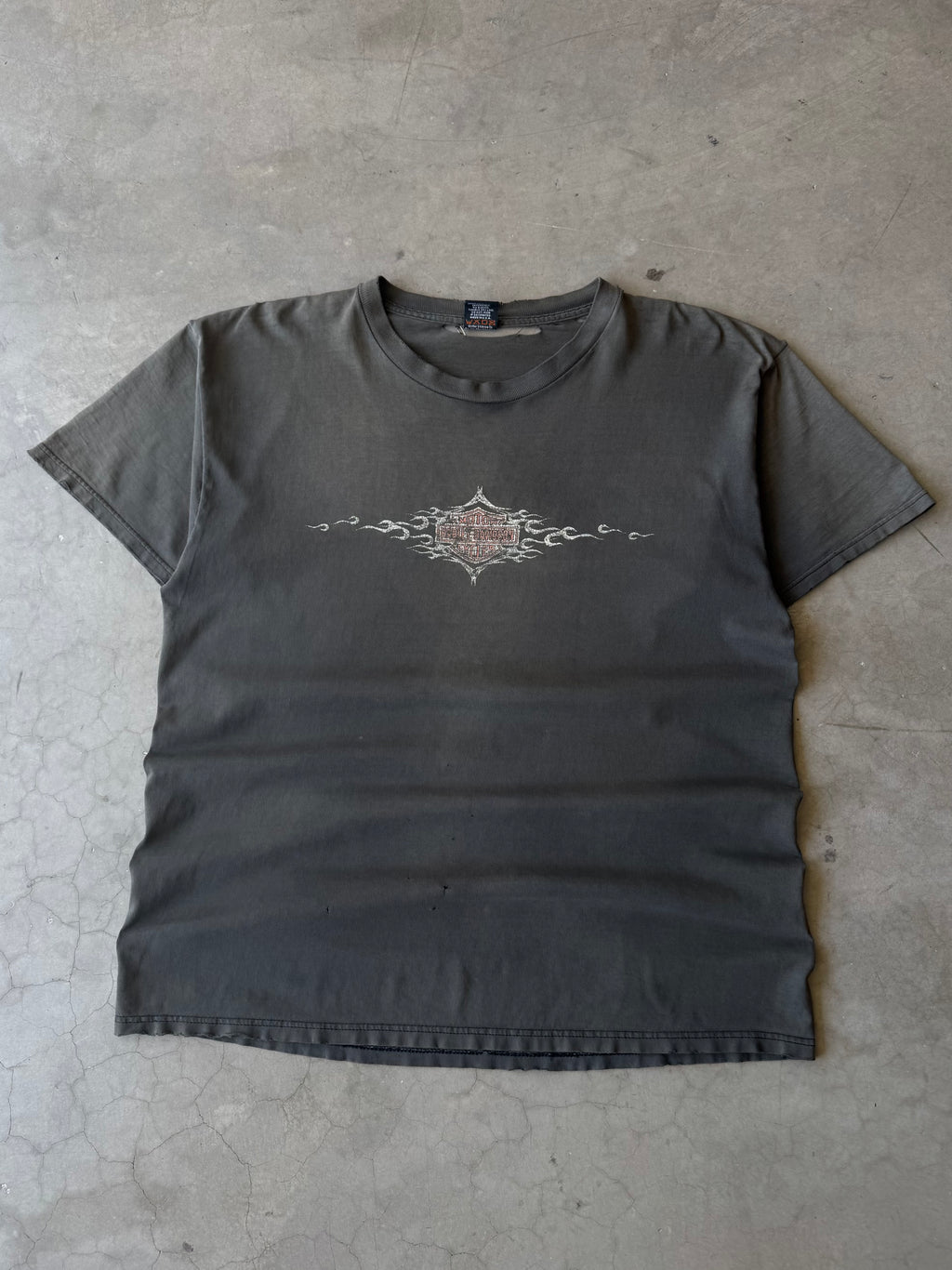 1990s Faded & Distressed Harley Davidson Cyber Chrome Tee(XL)