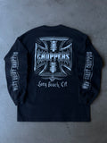 Early 2000’s West Coast Choppers Silver Pinstripe Longsleeve Tee(XL)