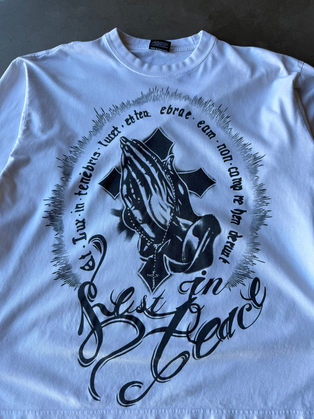 Early 2000s Jesus Prayer Hands Long Sleeve Tee(L)
