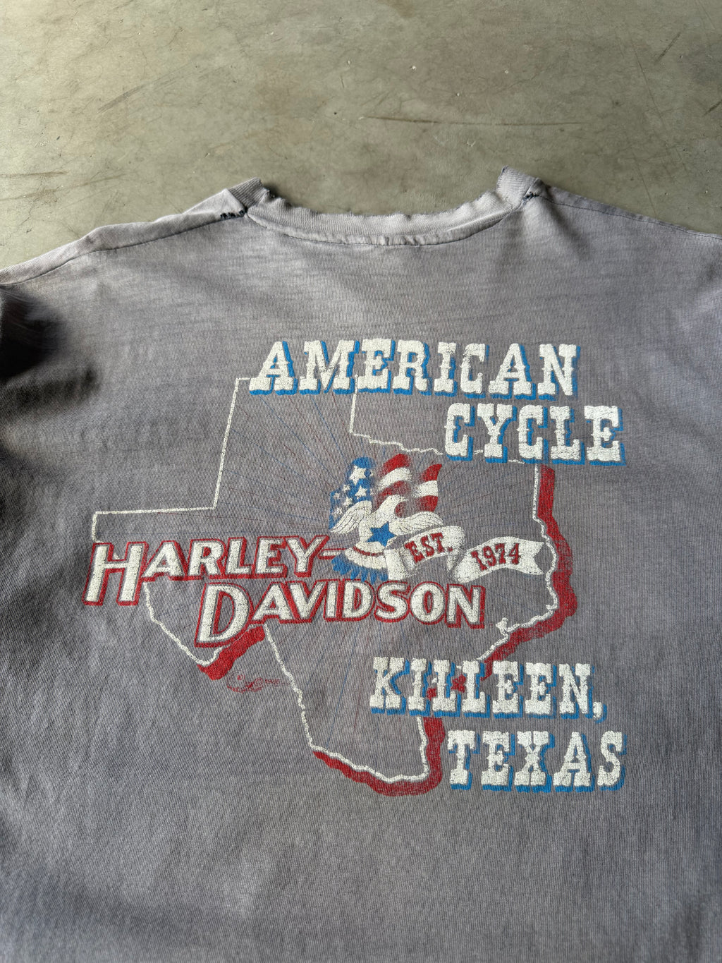 1980s Extremely Faded Harley Davidson Time Tested Tee(XL)