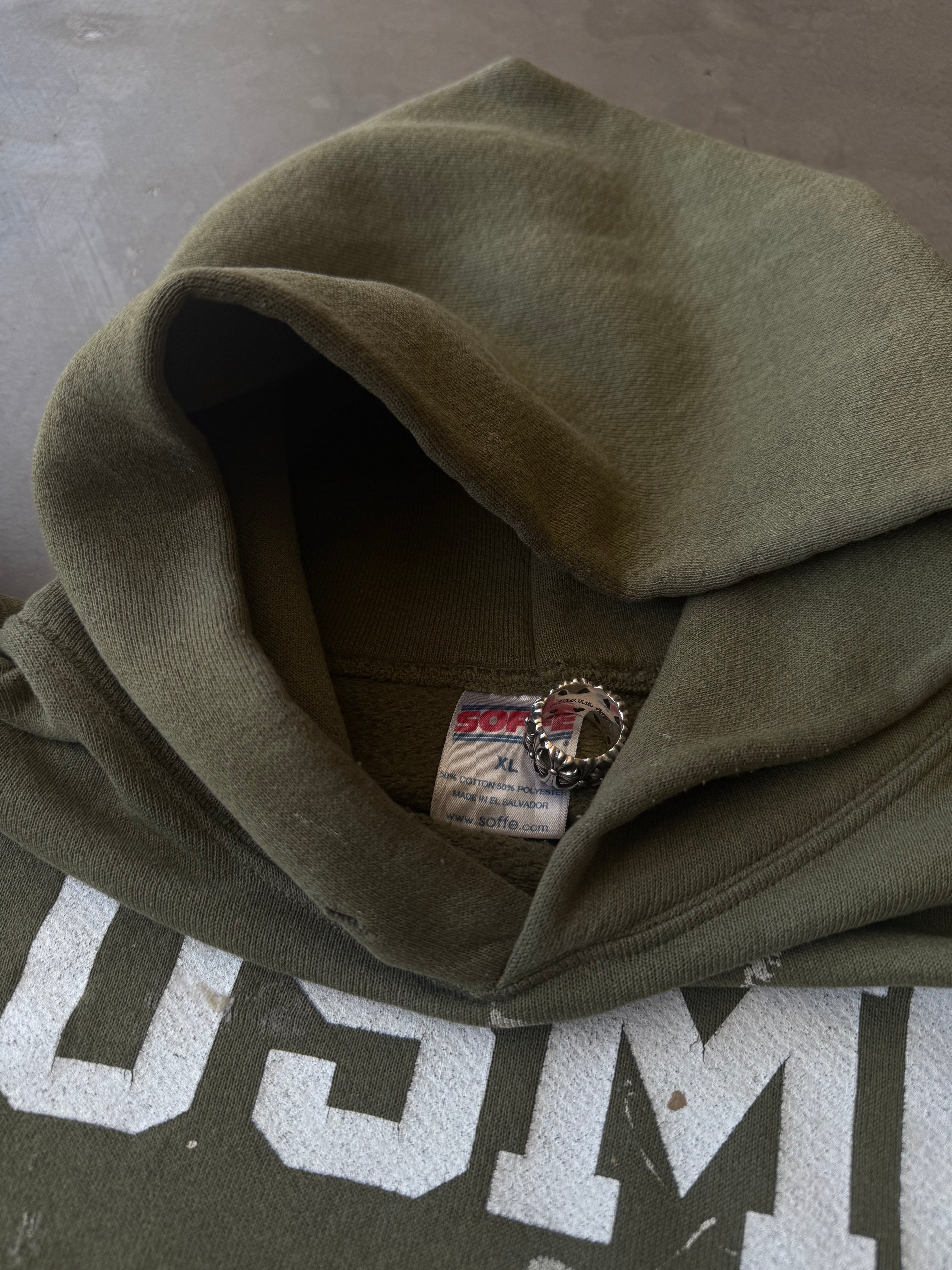Early 2000s Painted & Distressed USMC Hoodie