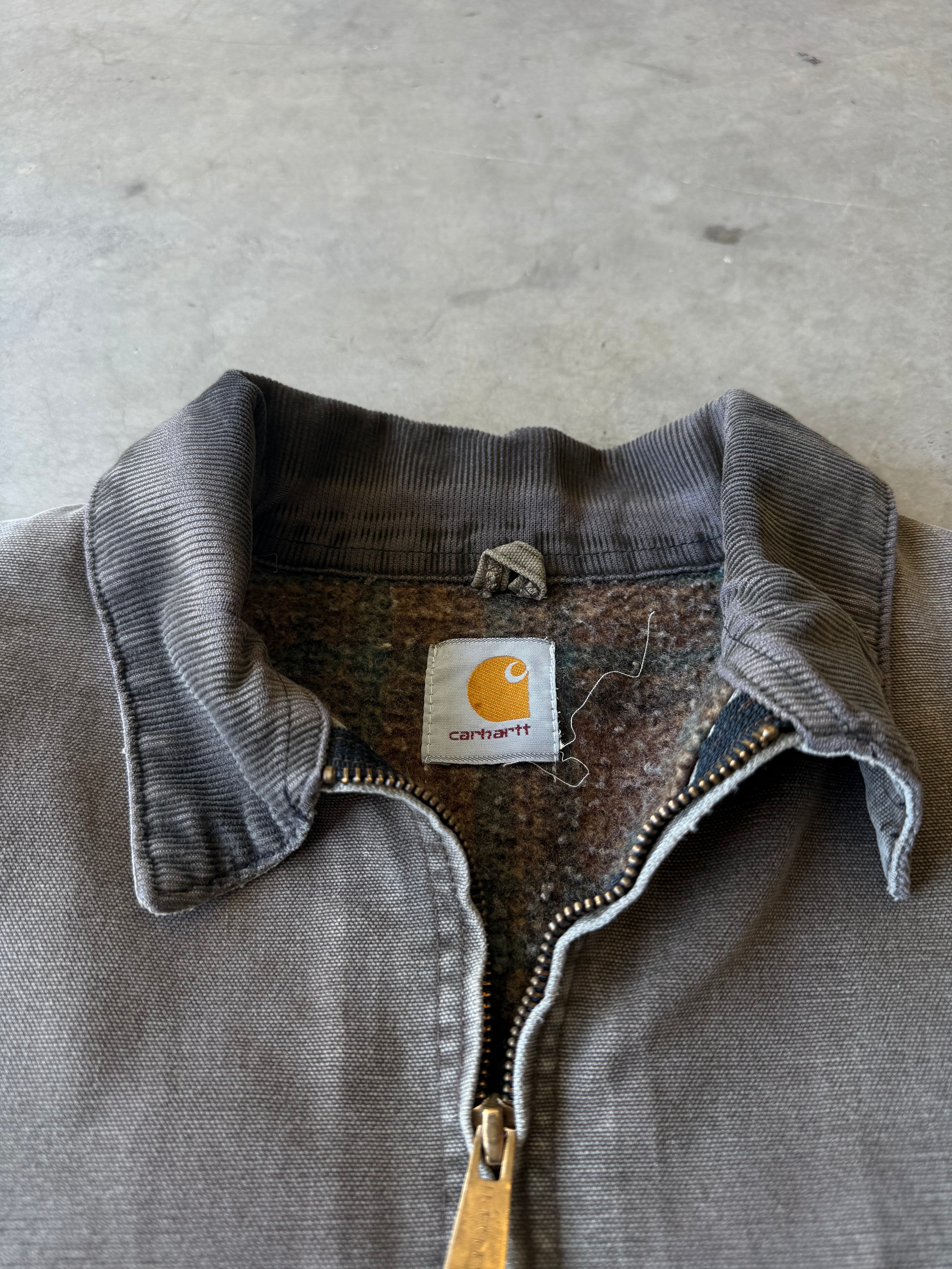 1990s Extremely Faded & Distressed Brown Carhartt Detroit Jacket(XL)