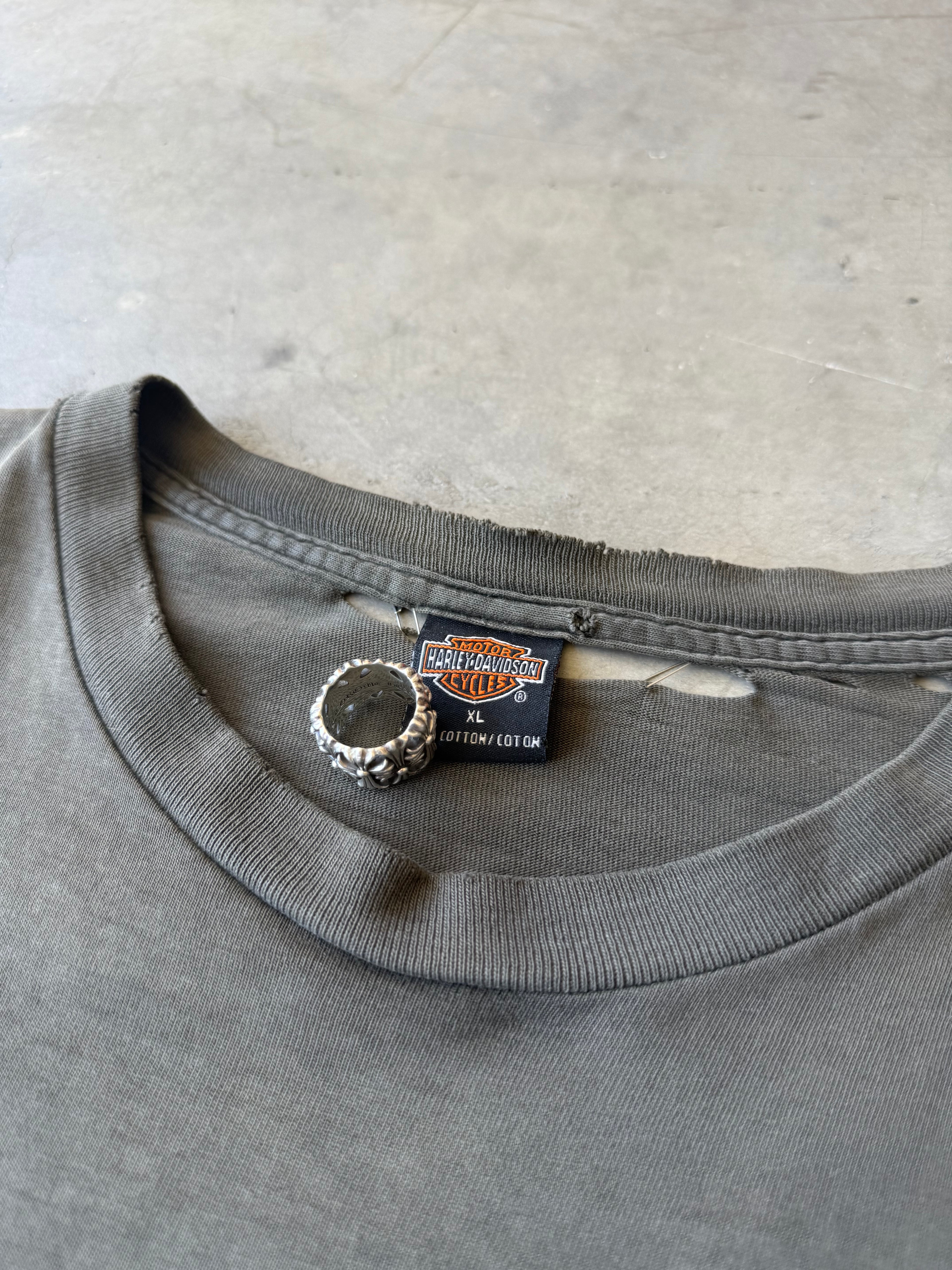 1990s Faded & Distressed Harley Davidson Cyber Chrome Tee(XL)
