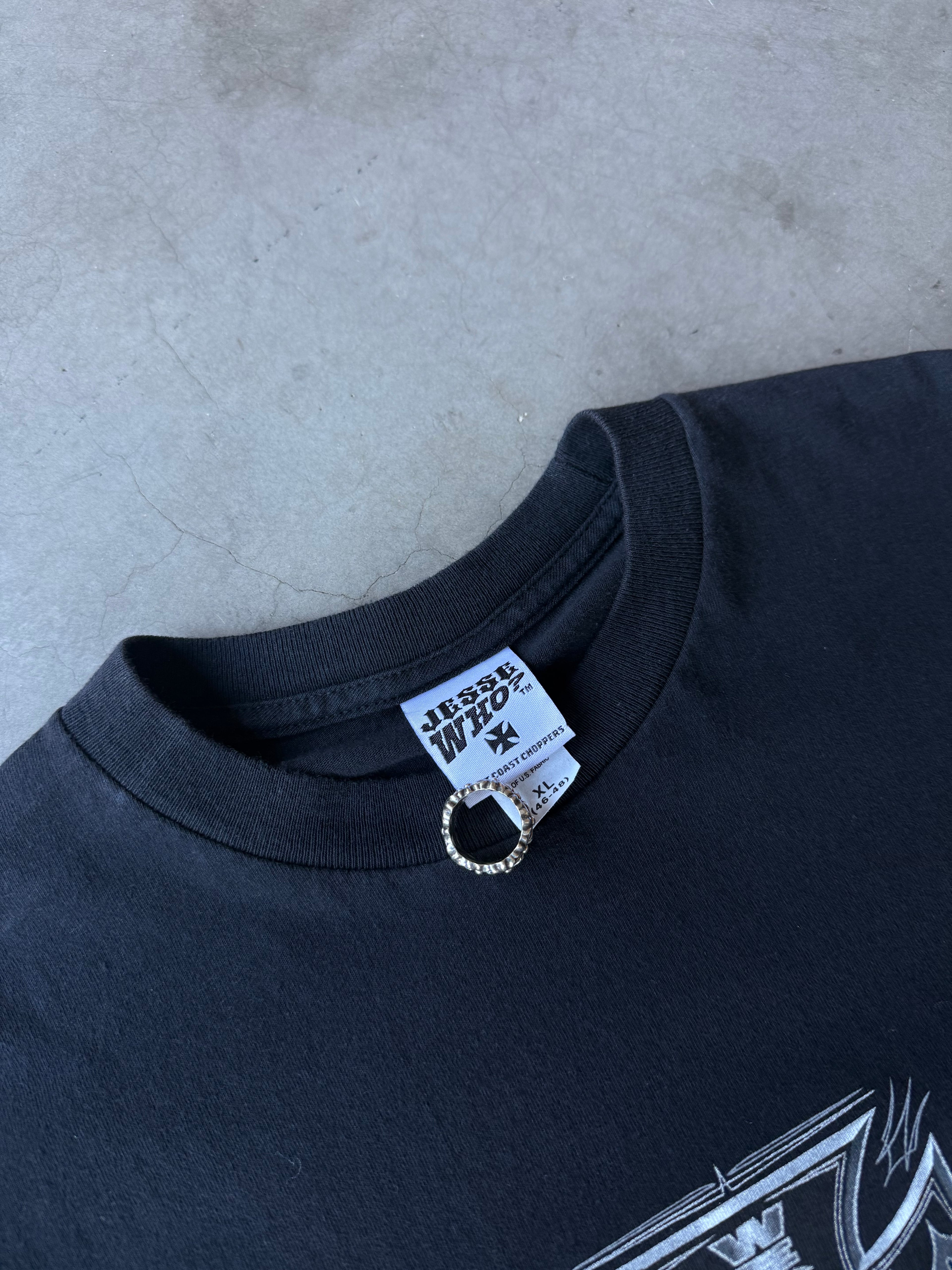 Early 2000’s West Coast Choppers Silver Pinstripe Longsleeve Tee(XL)