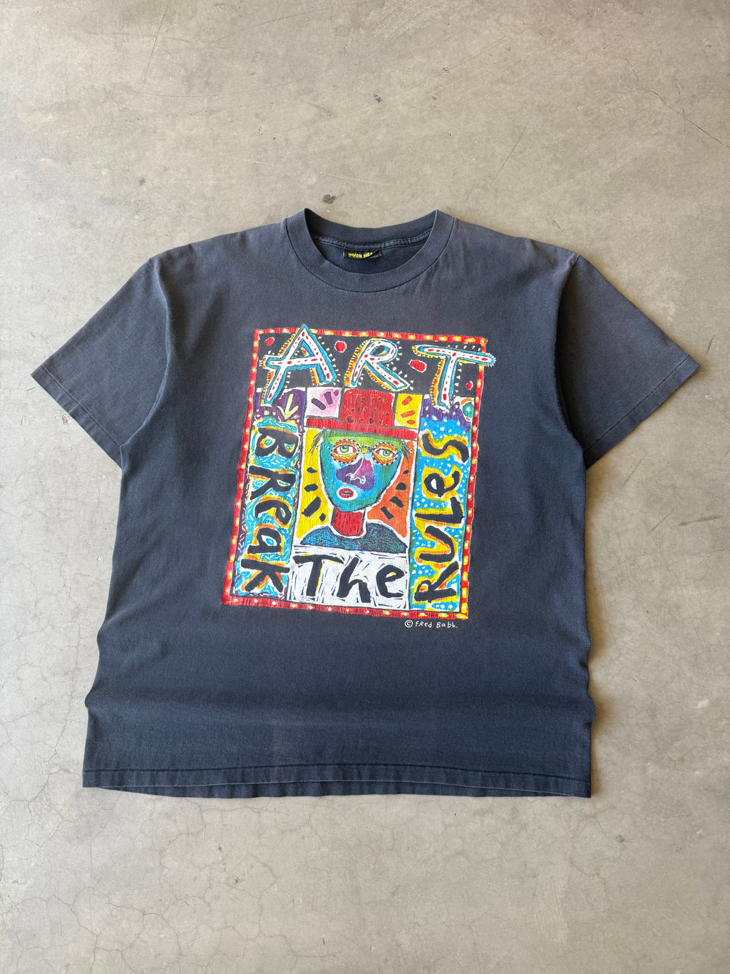 1990s Faded Fredd Babb Art Break The Rules Tee(XL)