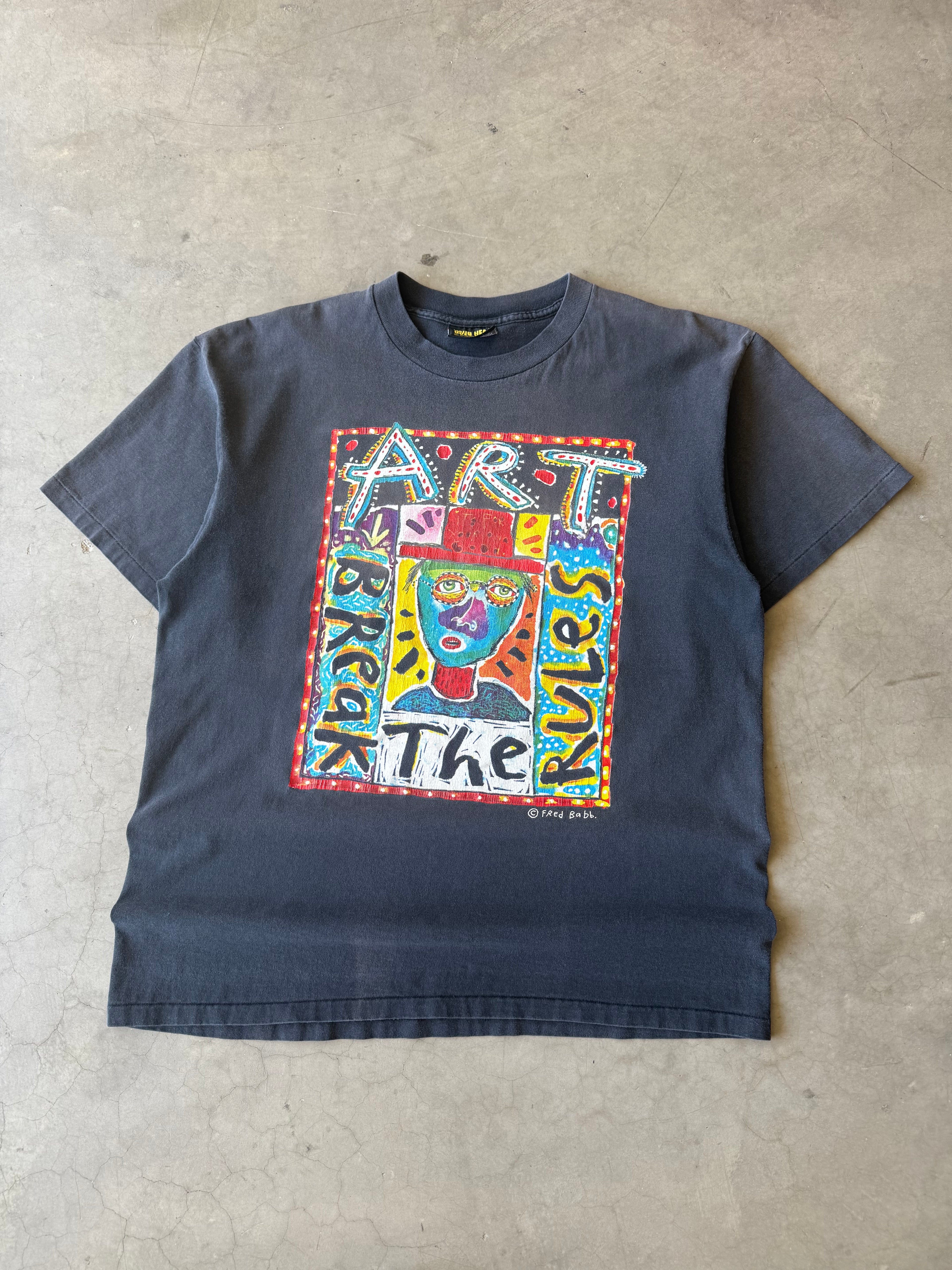 1990s Faded Fredd Babb Art Break The Rules Tee(XL)