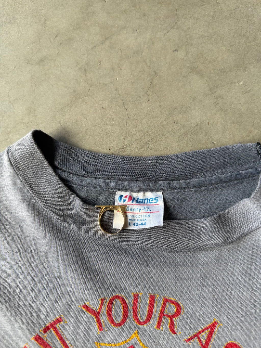 1980s Extremely Faded Harley Davidson Put Your Ass On Some Class Tee(L)
