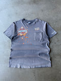 1980s Extremely Faded Harley Davidson Shield Pocket Tee(L)