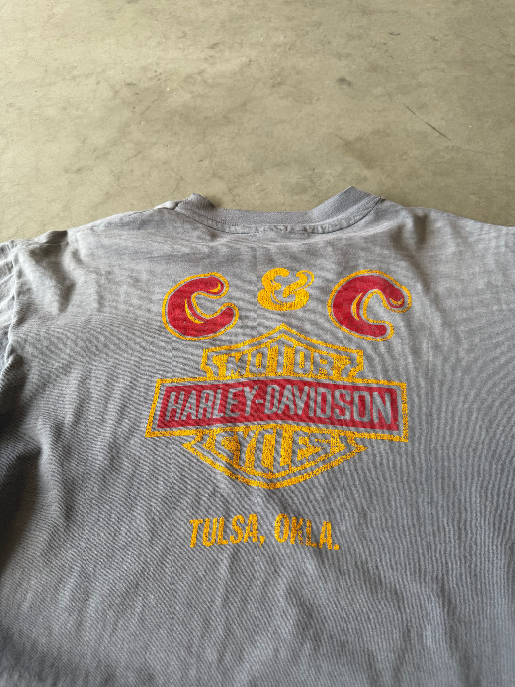 1980s Extremely Faded Harley Davidson Put Your Ass On Some Class Tee(L)
