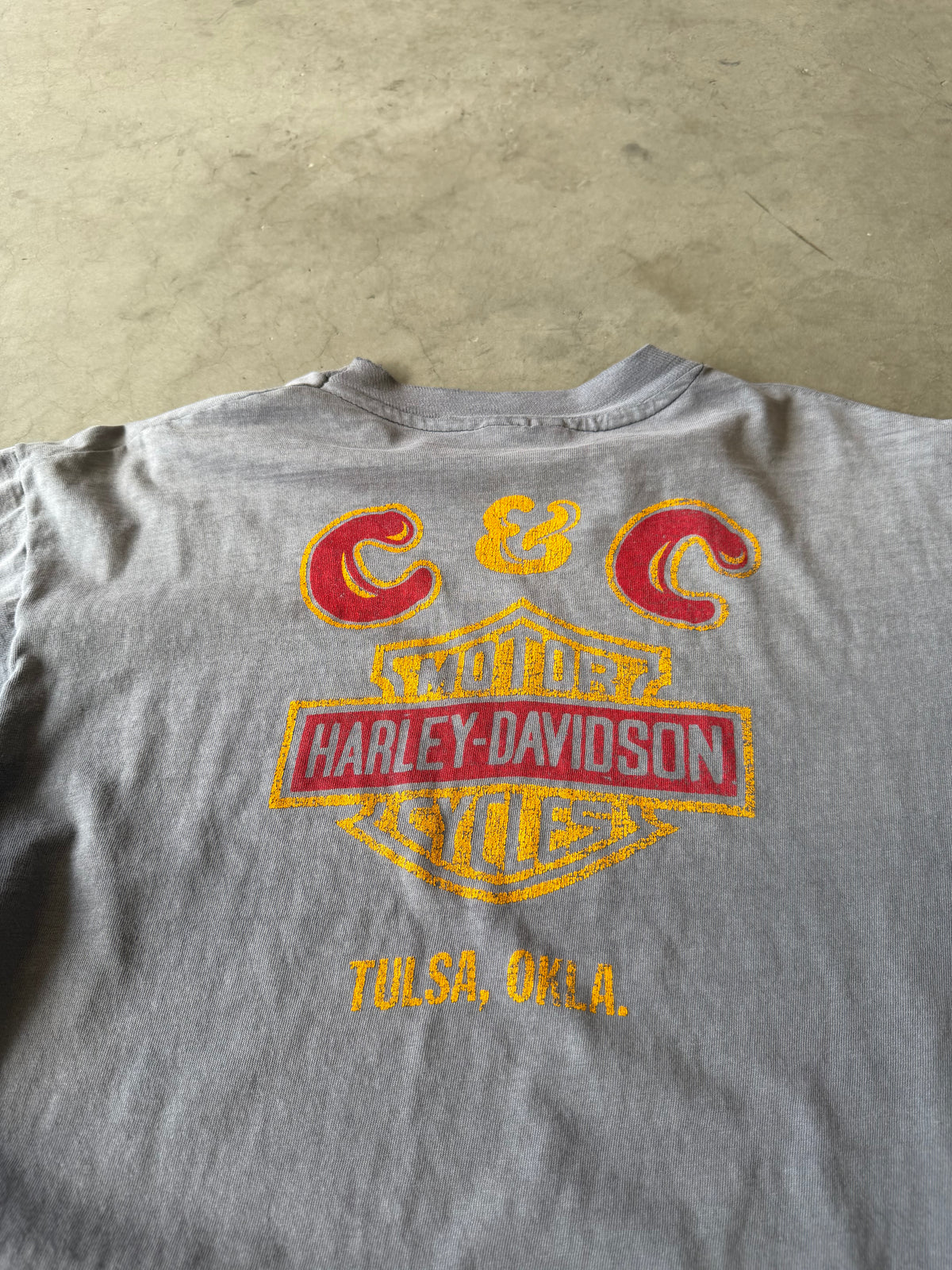 1980s Extremely Faded Harley Davidson Put Your Ass On Some Class Tee(L)
