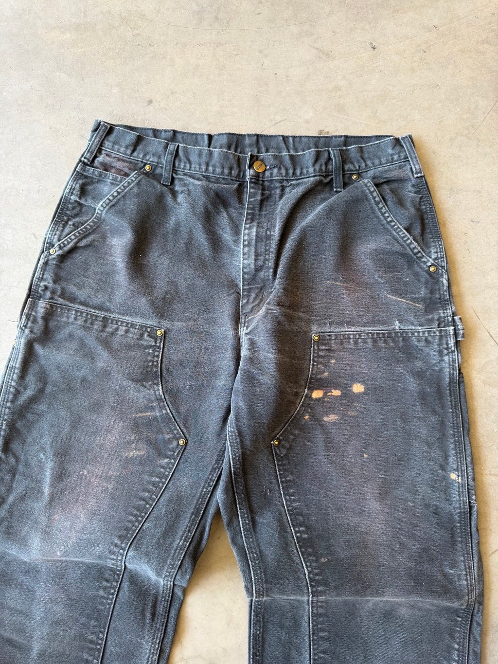 Faded Black Carhartt Double Knee Pants(36x30)