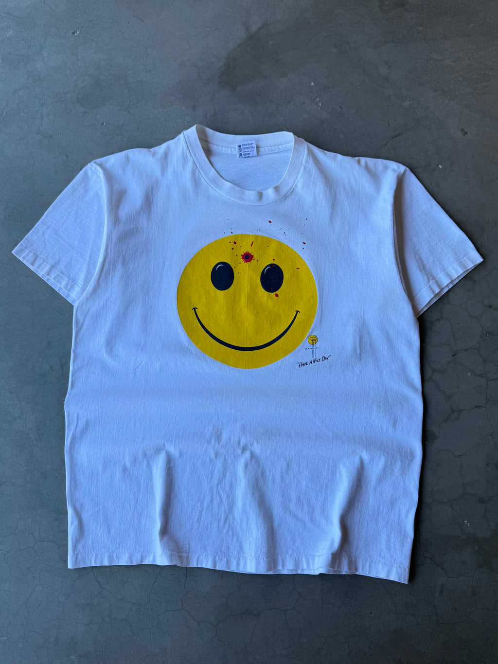 1990s Smiley Face Headshot Bullet Tee(XL)