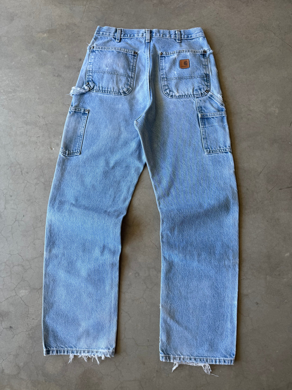 Distressed Denim Carhartt Double Knee Pants