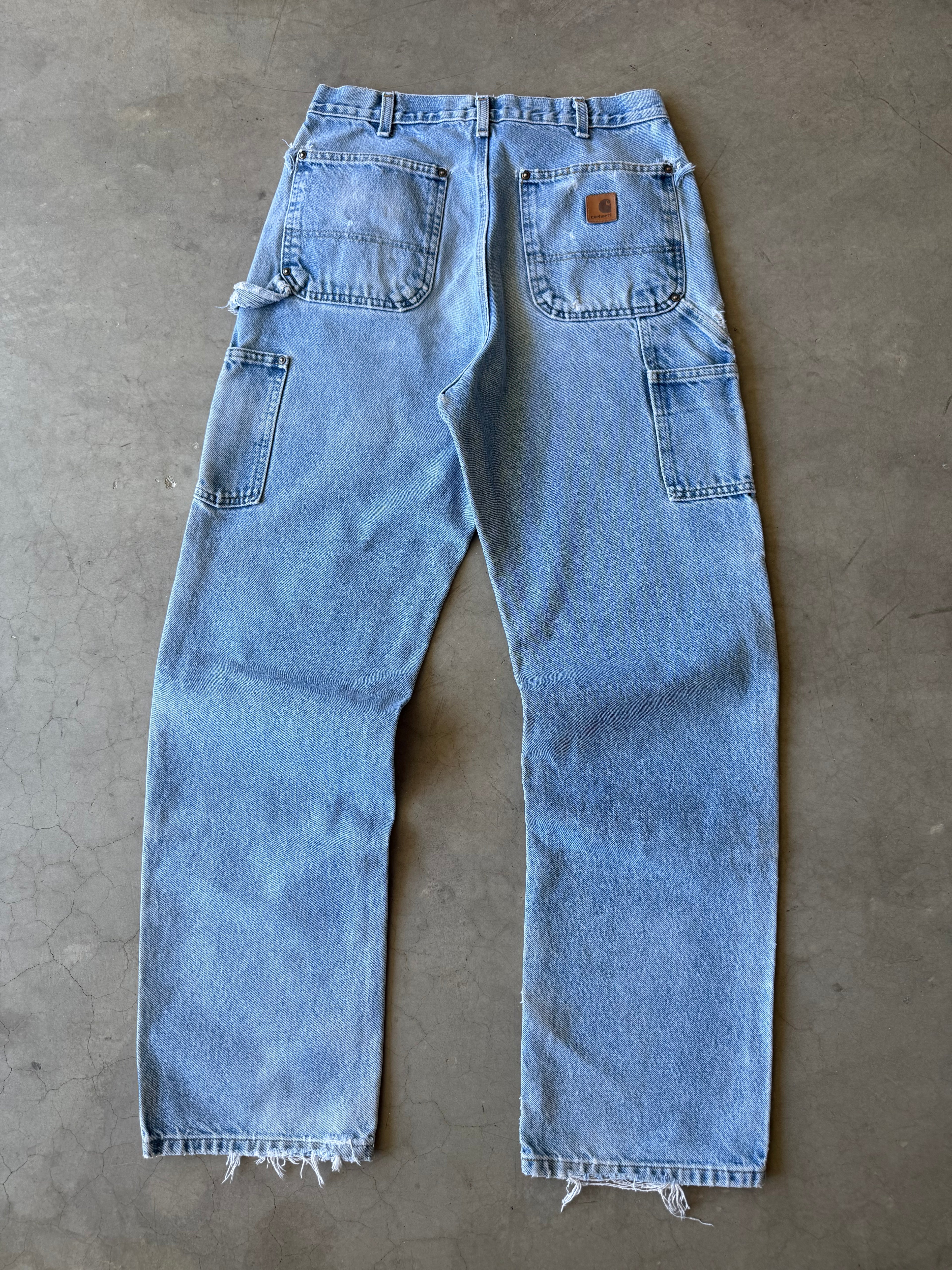 Distressed Denim Carhartt Double Knee Pants