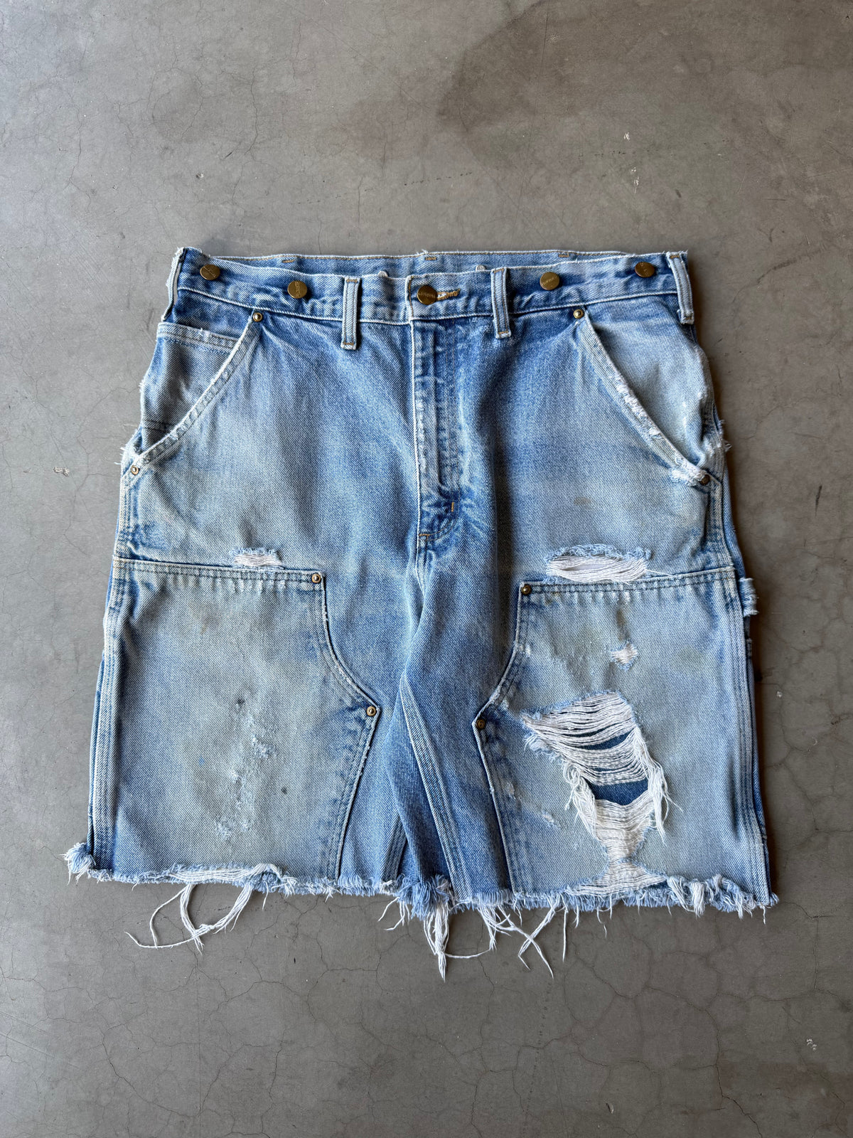 Distressed Denim Carhartt Double Knee Shorts(34)