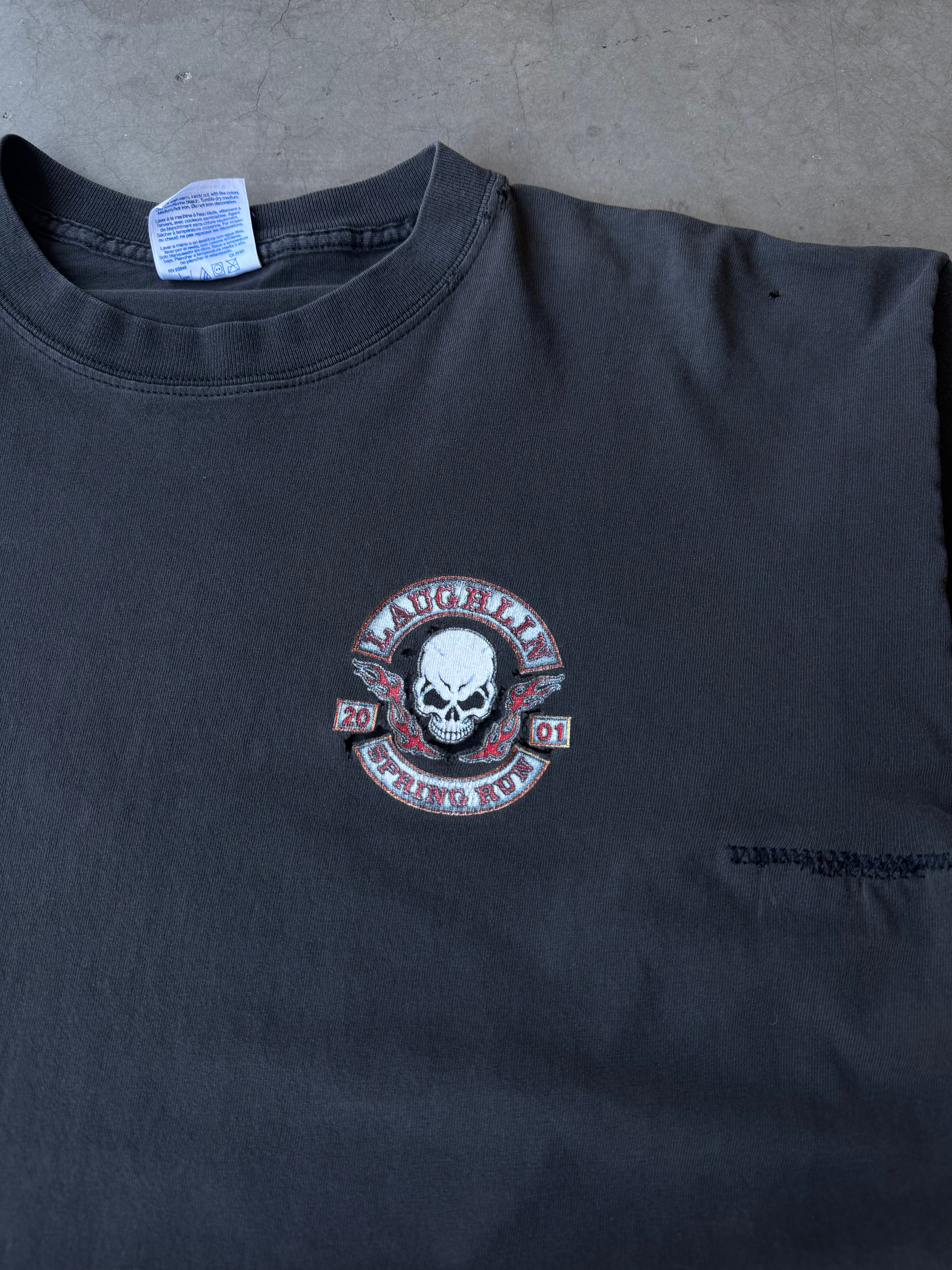 Early 2000s Distressed & Repaired Laughlin Spring Run Tee(XL)