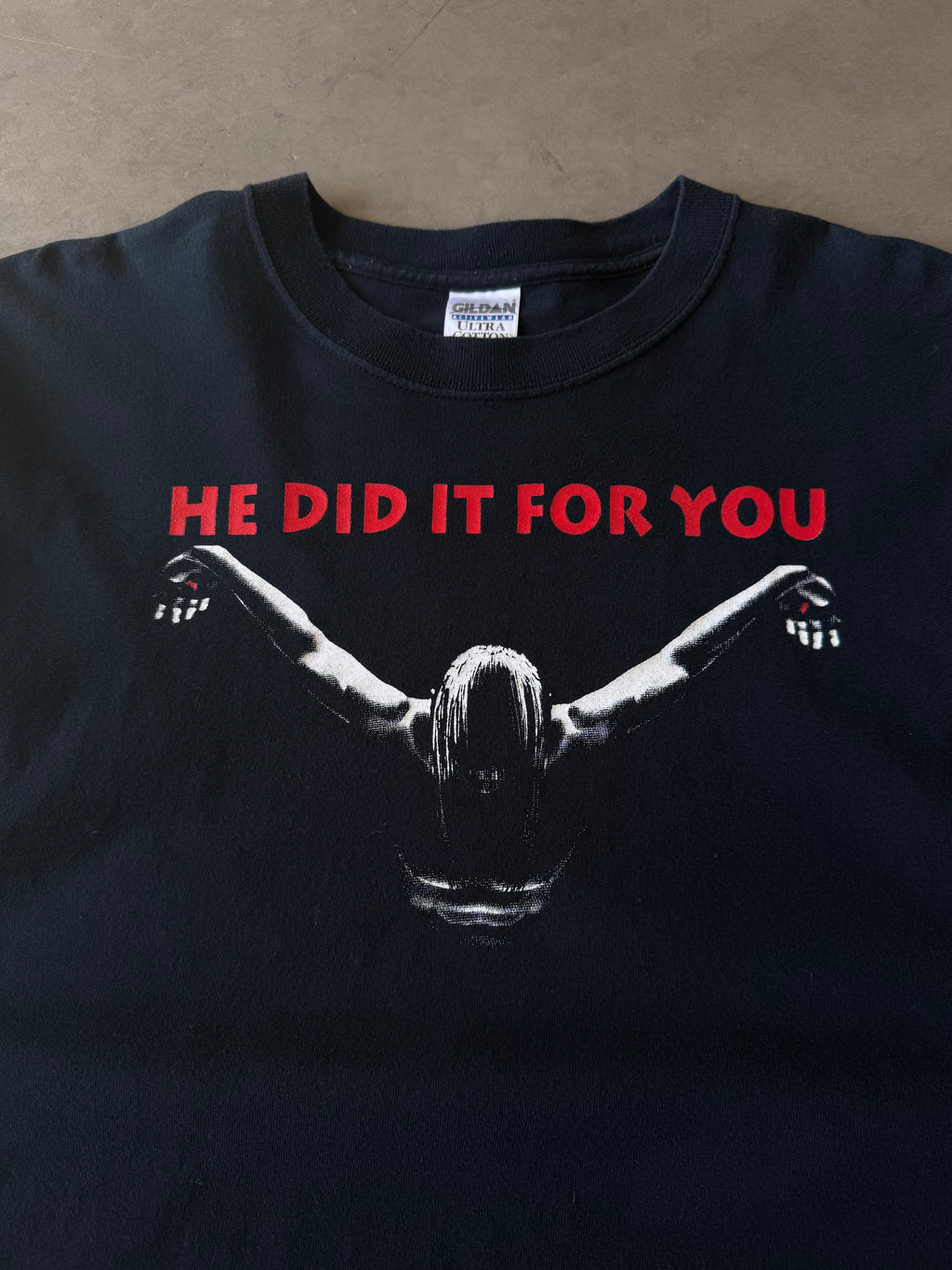 Early 2000s He Did It For Your Jesus Tee(L)