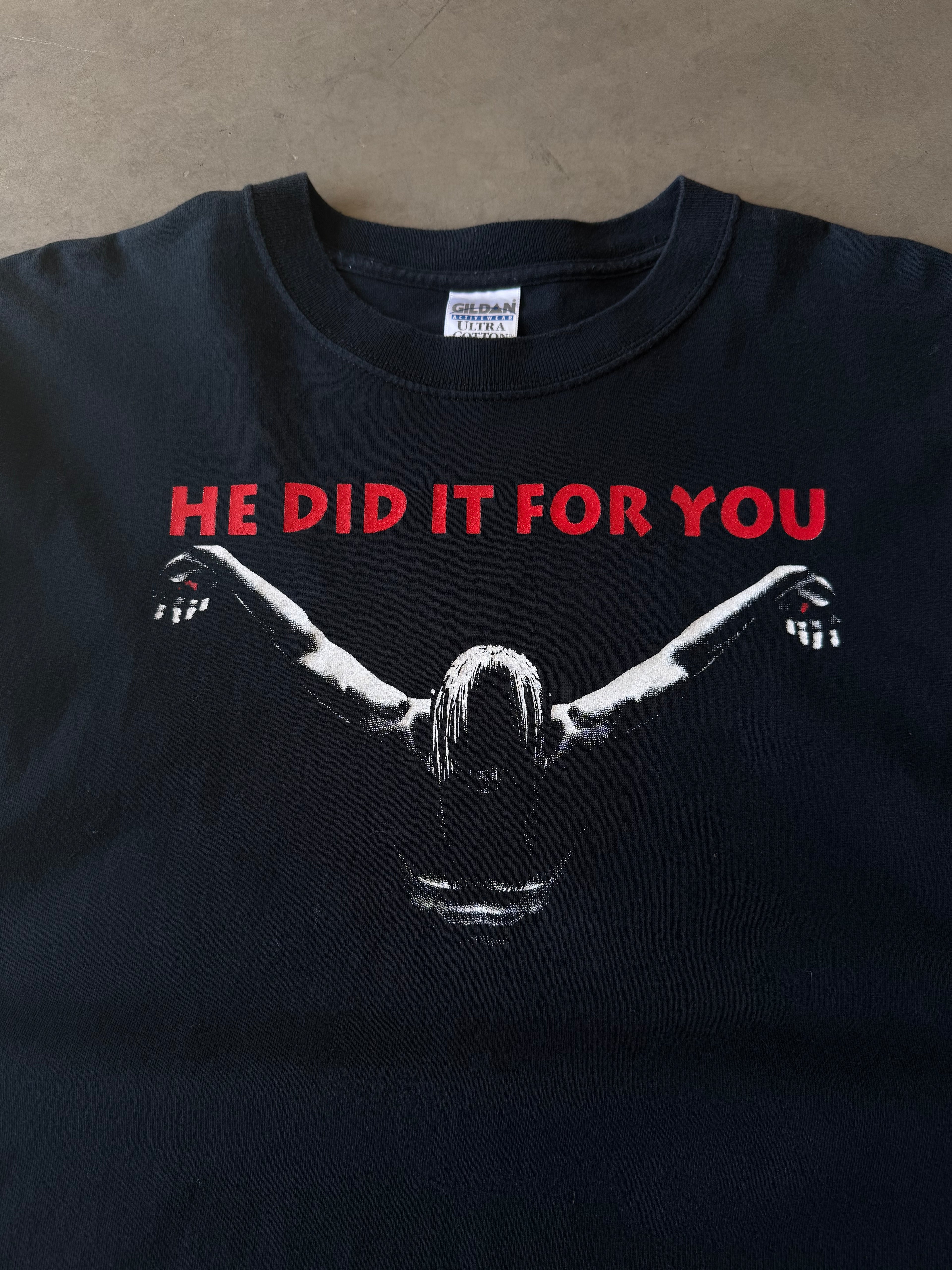Early 2000s He Did It For Your Jesus Tee(L)