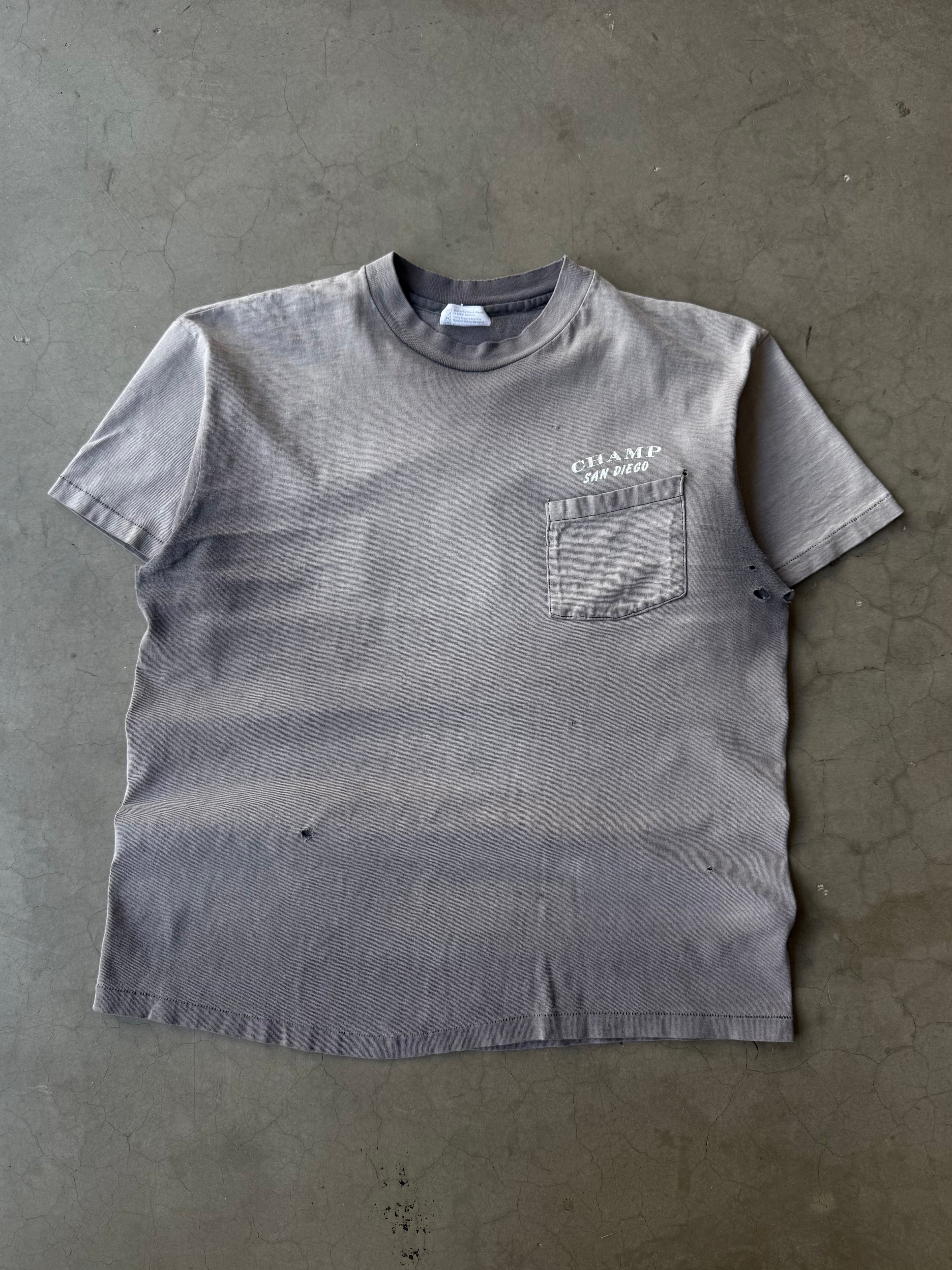 1980s Extremely Faded San Diego Champ Pocket Tee(L)