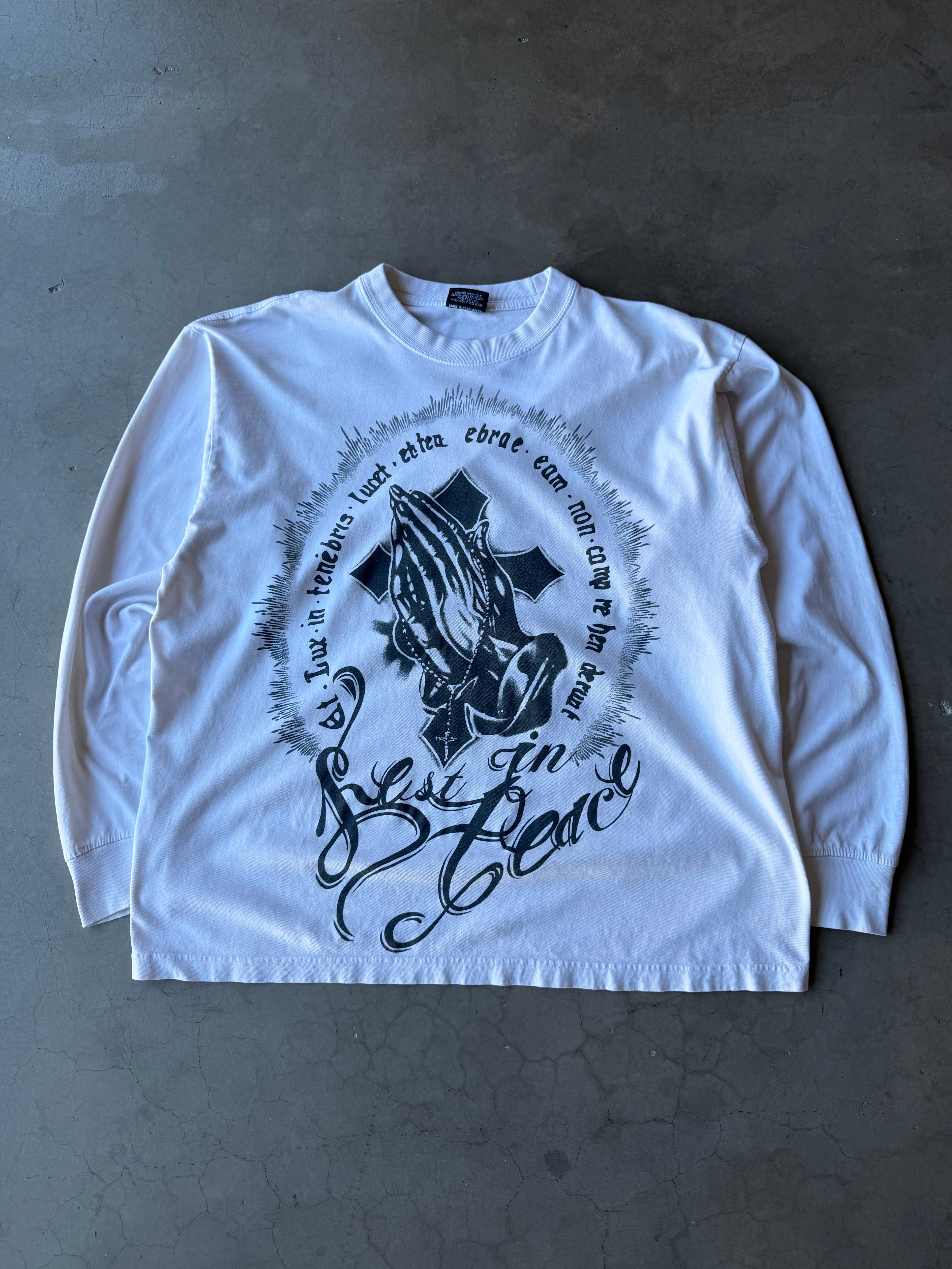Early 2000s Jesus Prayer Hands Long Sleeve Tee(L)