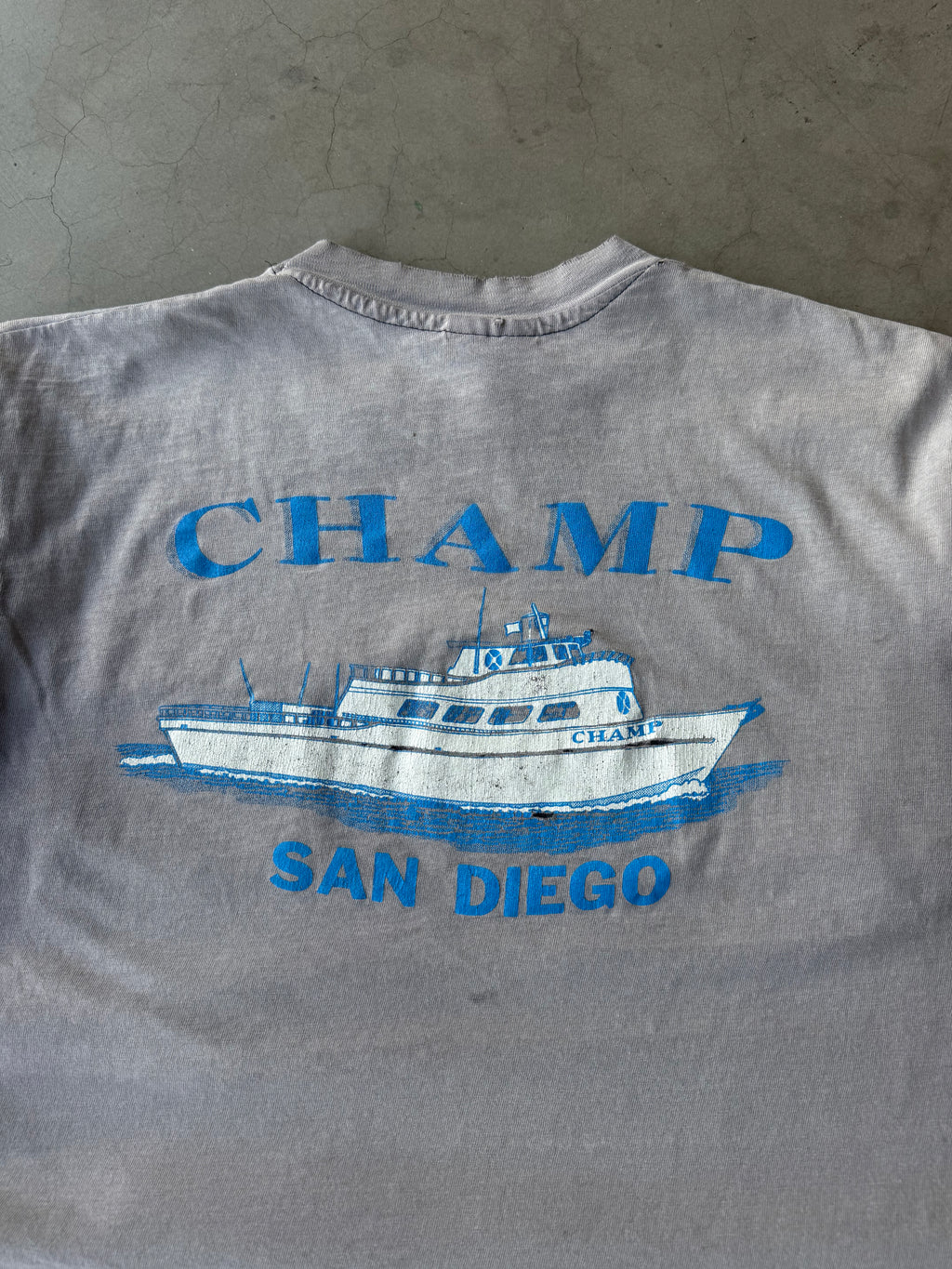 1980s Extremely Faded San Diego Champ Pocket Tee(L)