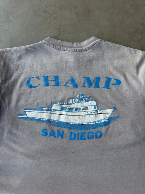 1980s Extremely Faded San Diego Champ Pocket Tee(L)