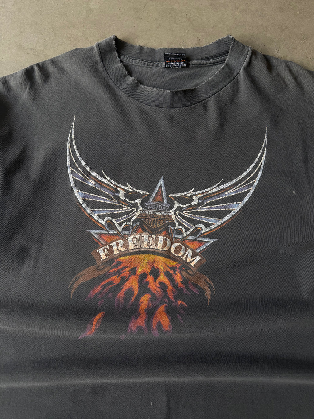 1990s Faded & Distressed Harley Davidson Freedom Tee(XL)