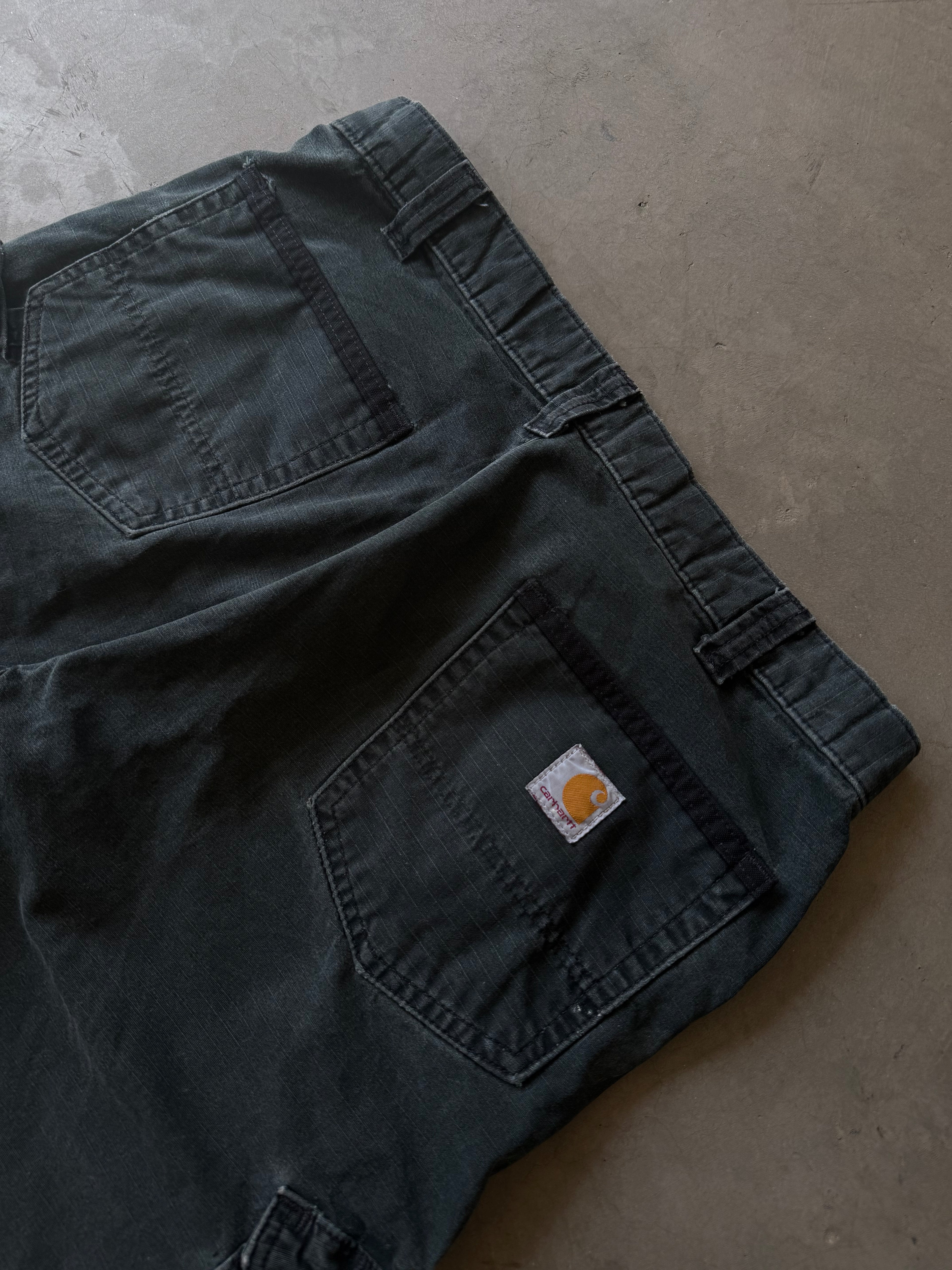 Painted Black Carhartt Cargo Shorts(33)
