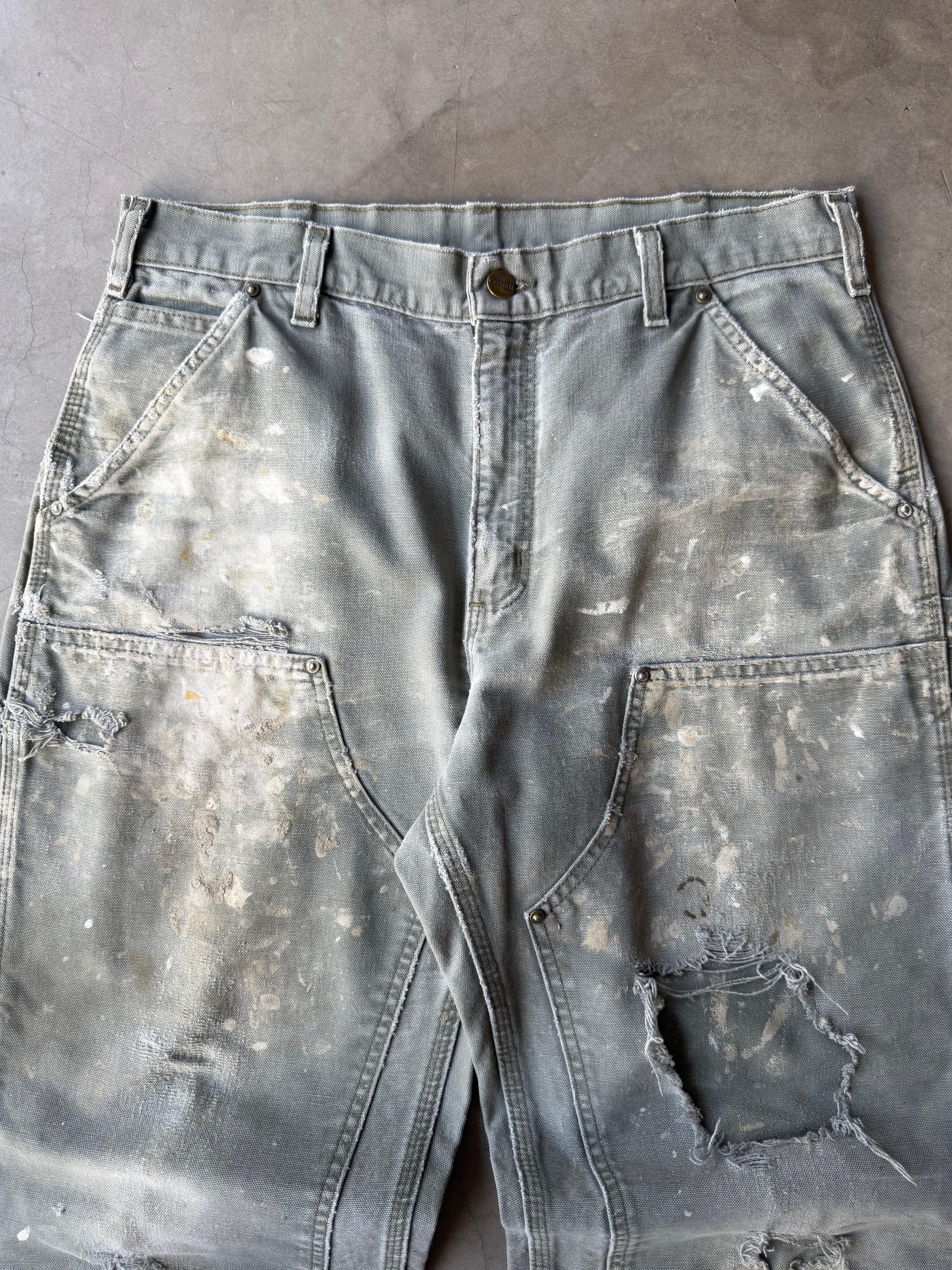 Extremely Painted & Distressed Carhartt Double Knee Pants(34x28)