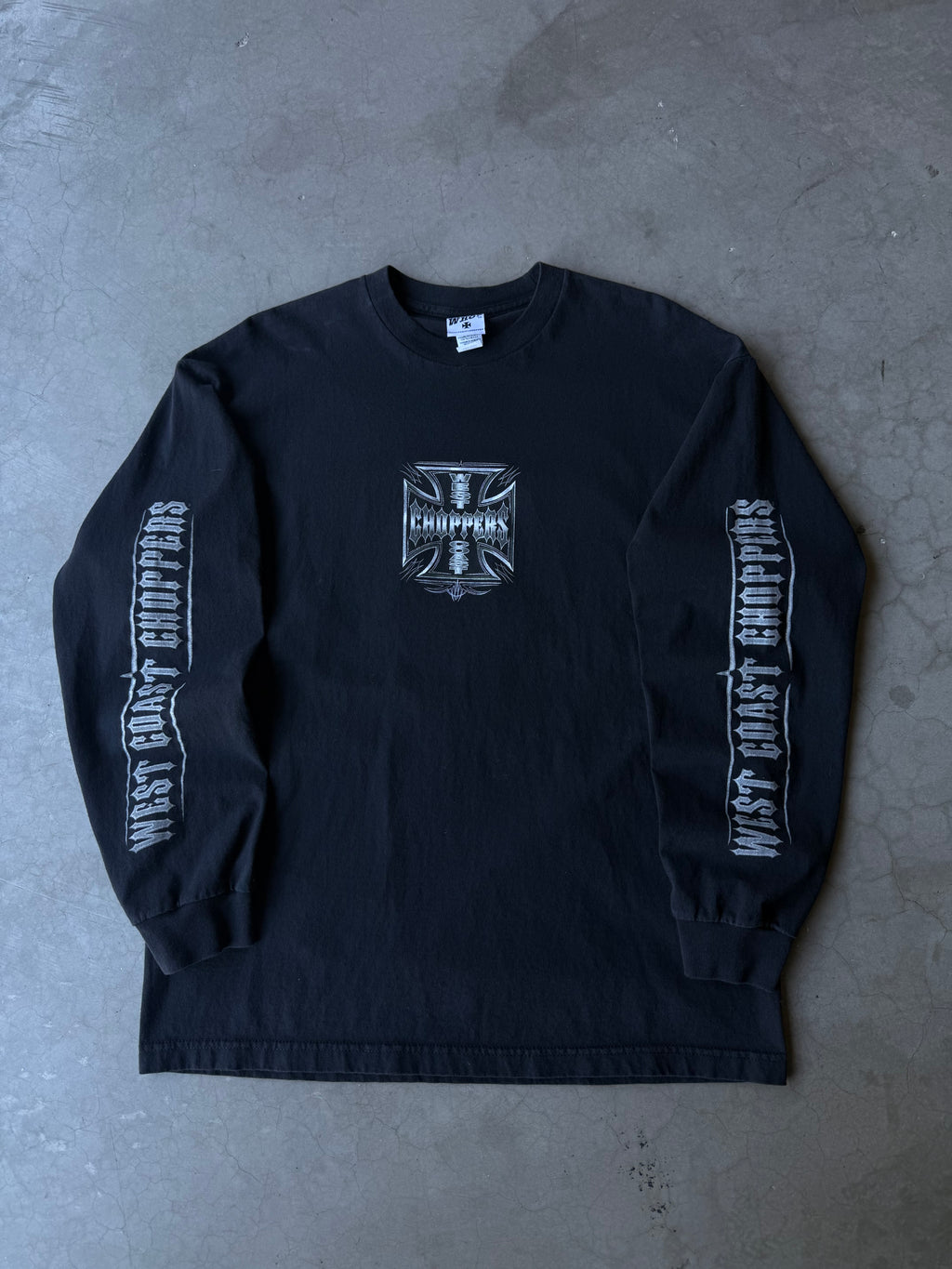 Early 2000’s West Coast Choppers Silver Pinstripe Longsleeve Tee(XL)