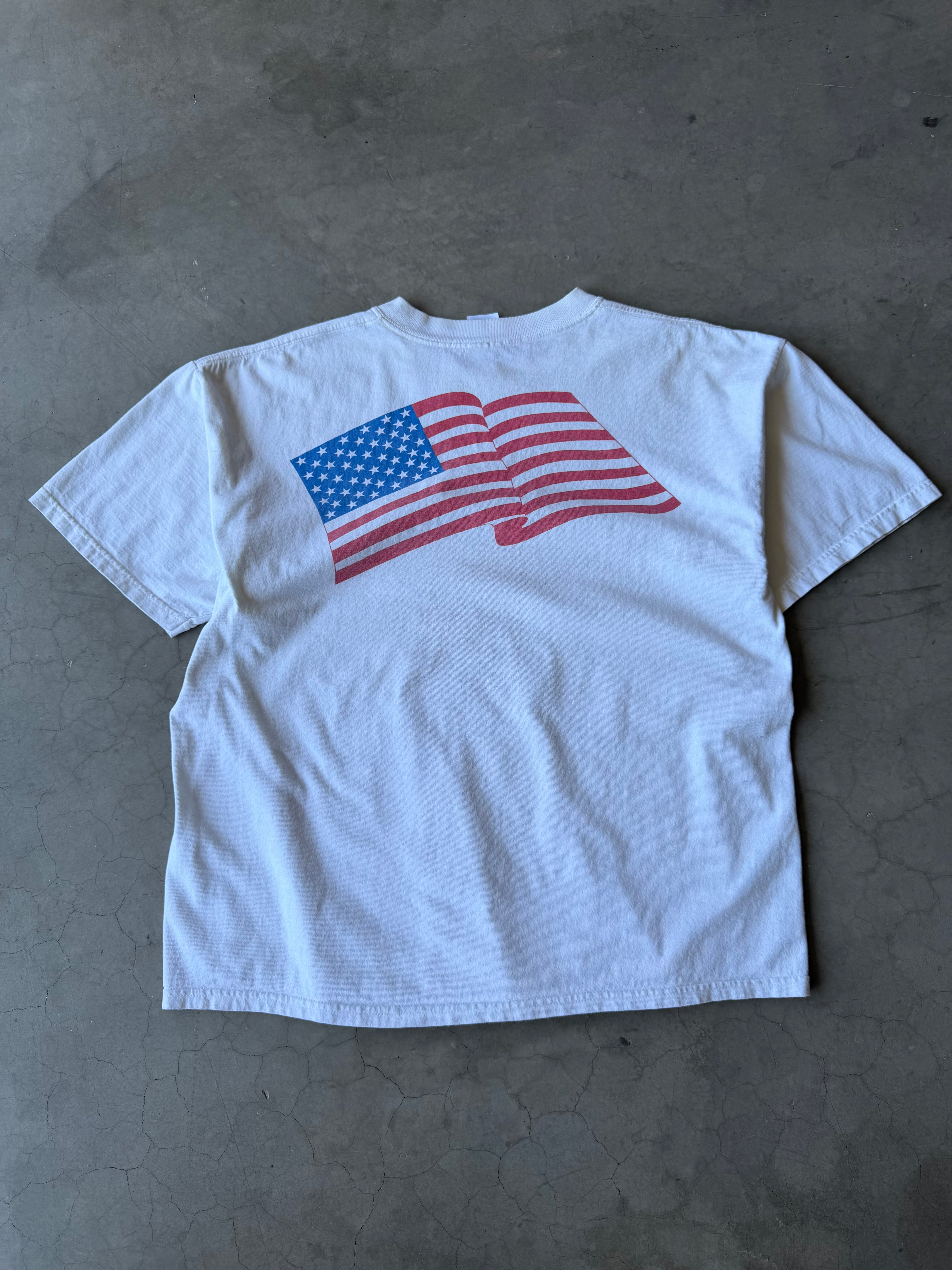 Early 2000s Osama bin Laden You Can Run, But You Can’t Hide! Tee(XL)