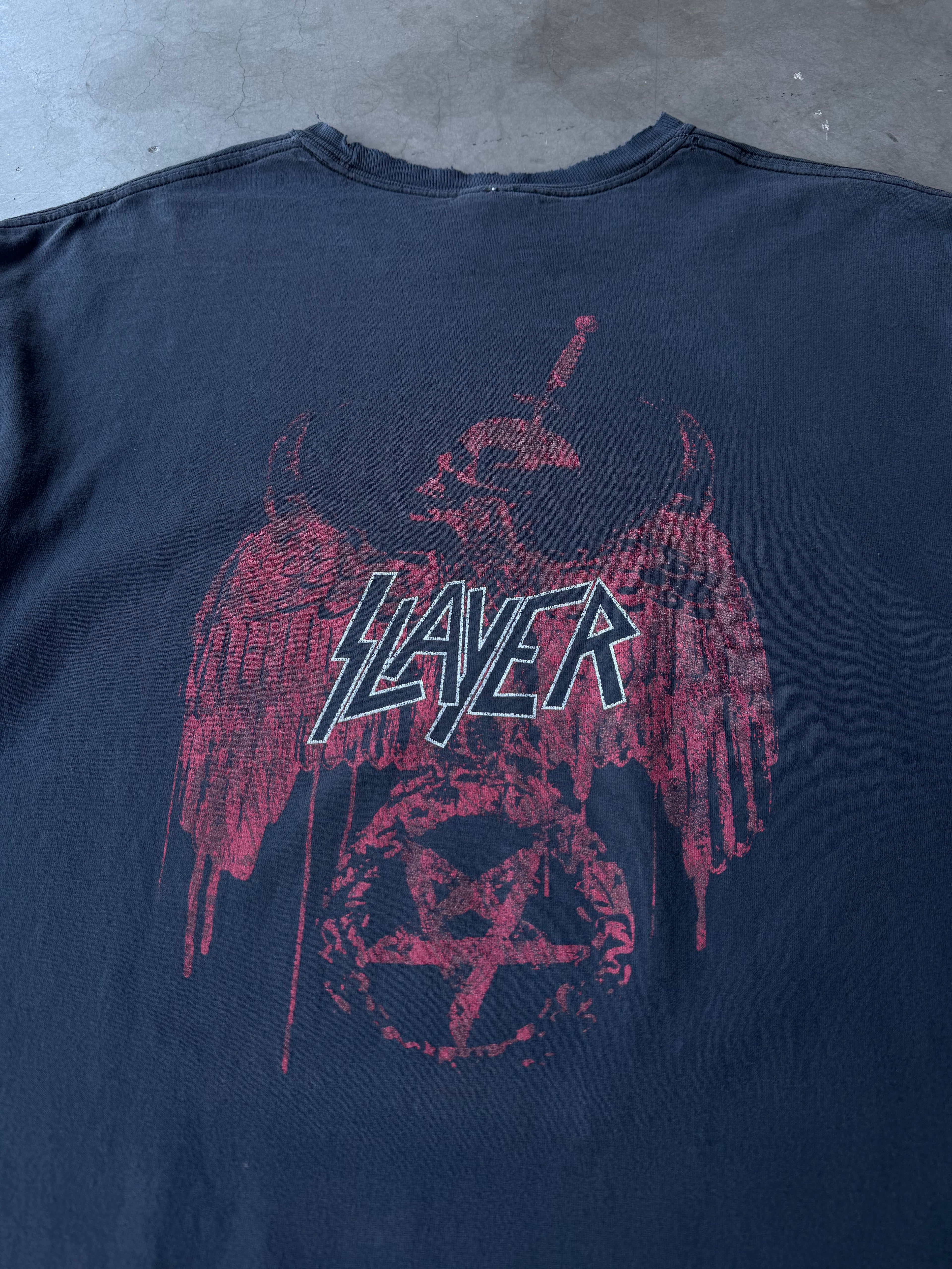 Early 2000s Distressed Slayer Unholy Alliance Tee(XL)