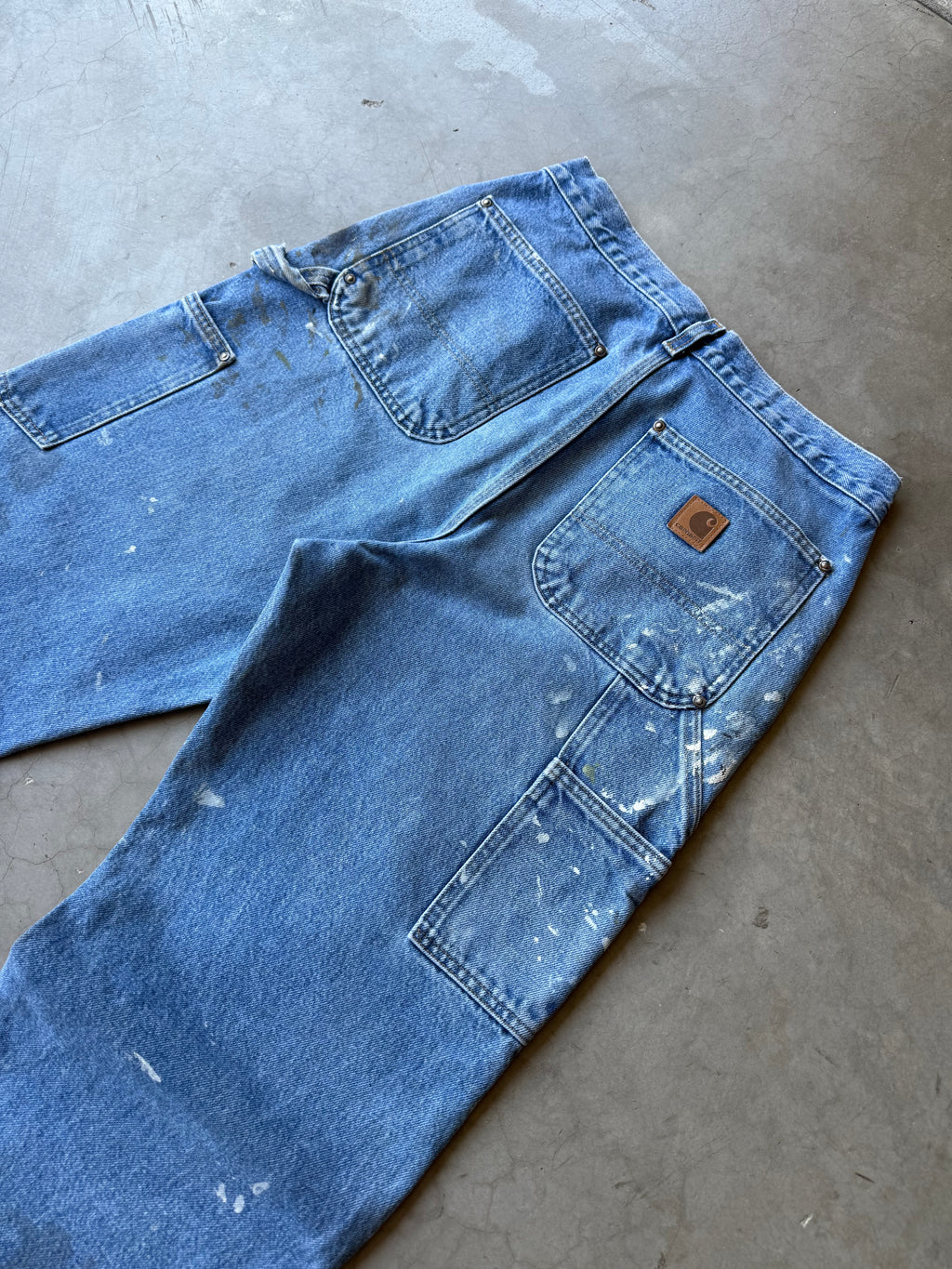 Extremely Painted Denim Carhartt Double Knee Pants
