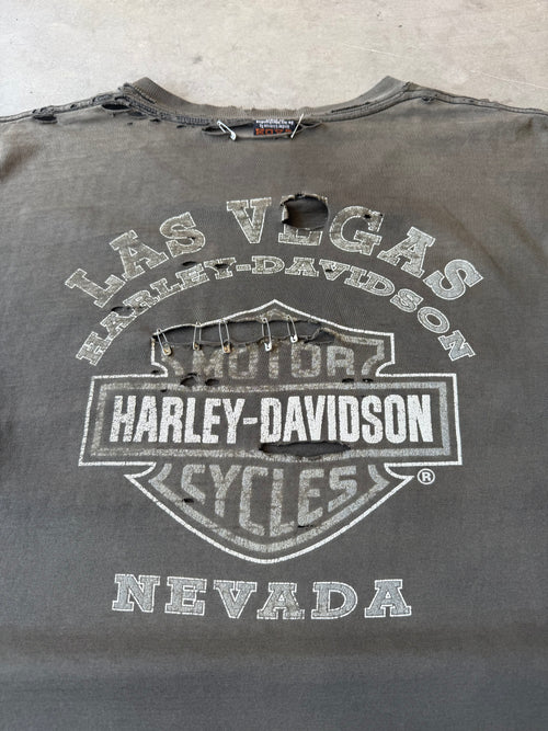 1990s Faded & Distressed Harley Davidson Cyber Chrome Tee(XL)