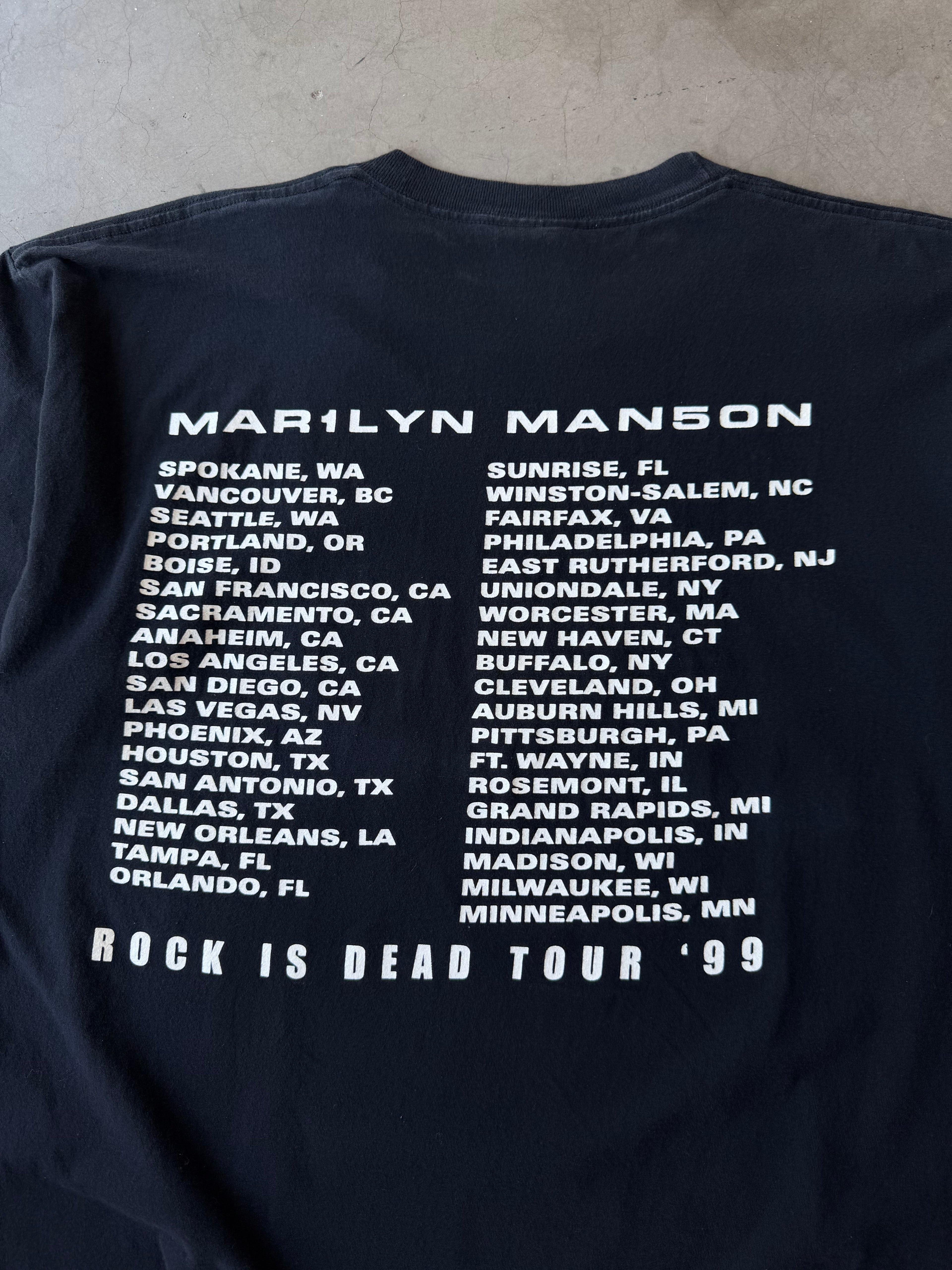 1990s Marilyn Manson Rock Is Dead Tee(XL)
