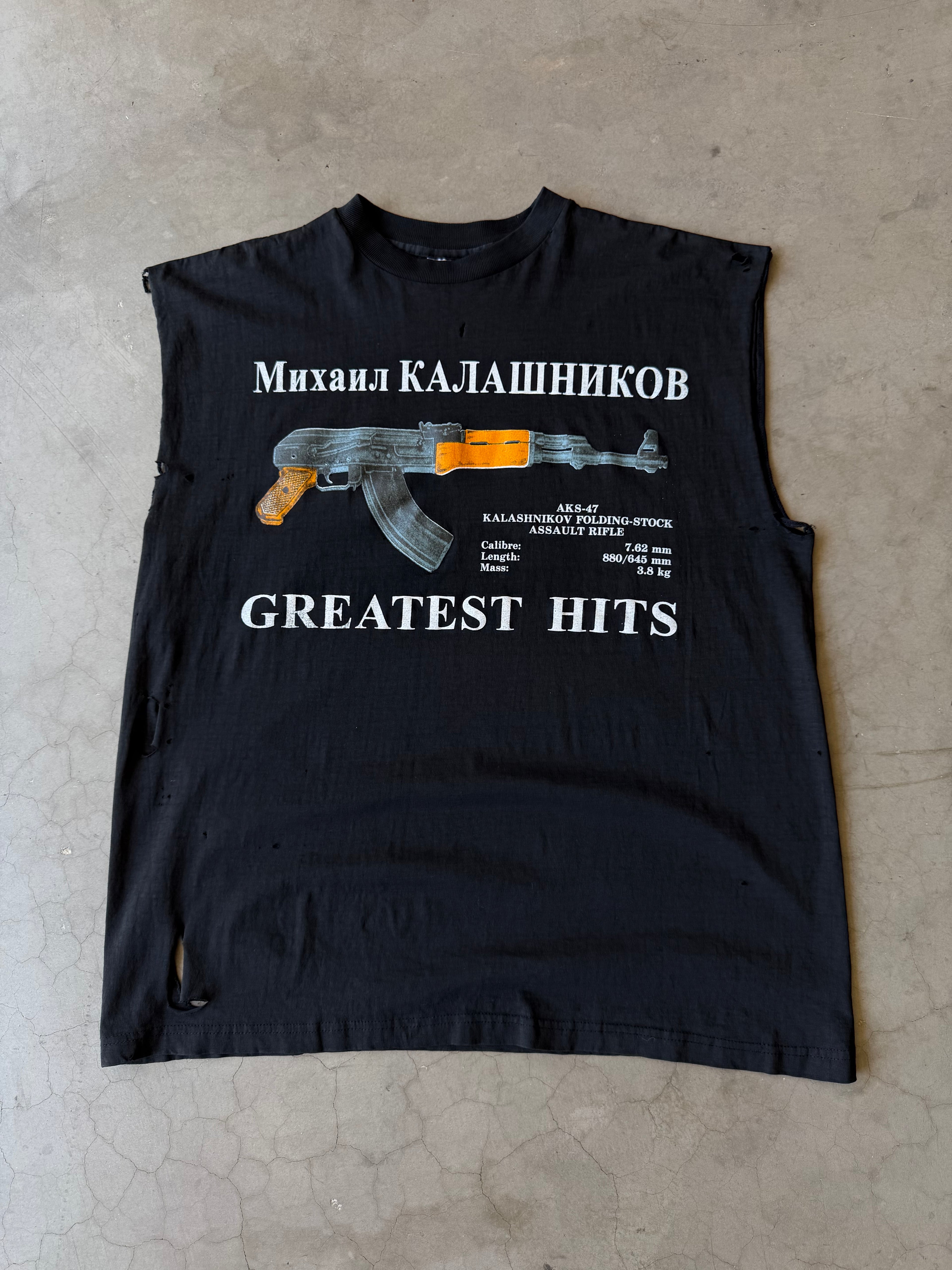 Early 2000s Distressed Kalashnikov AK-47 Tank Tee(XL)