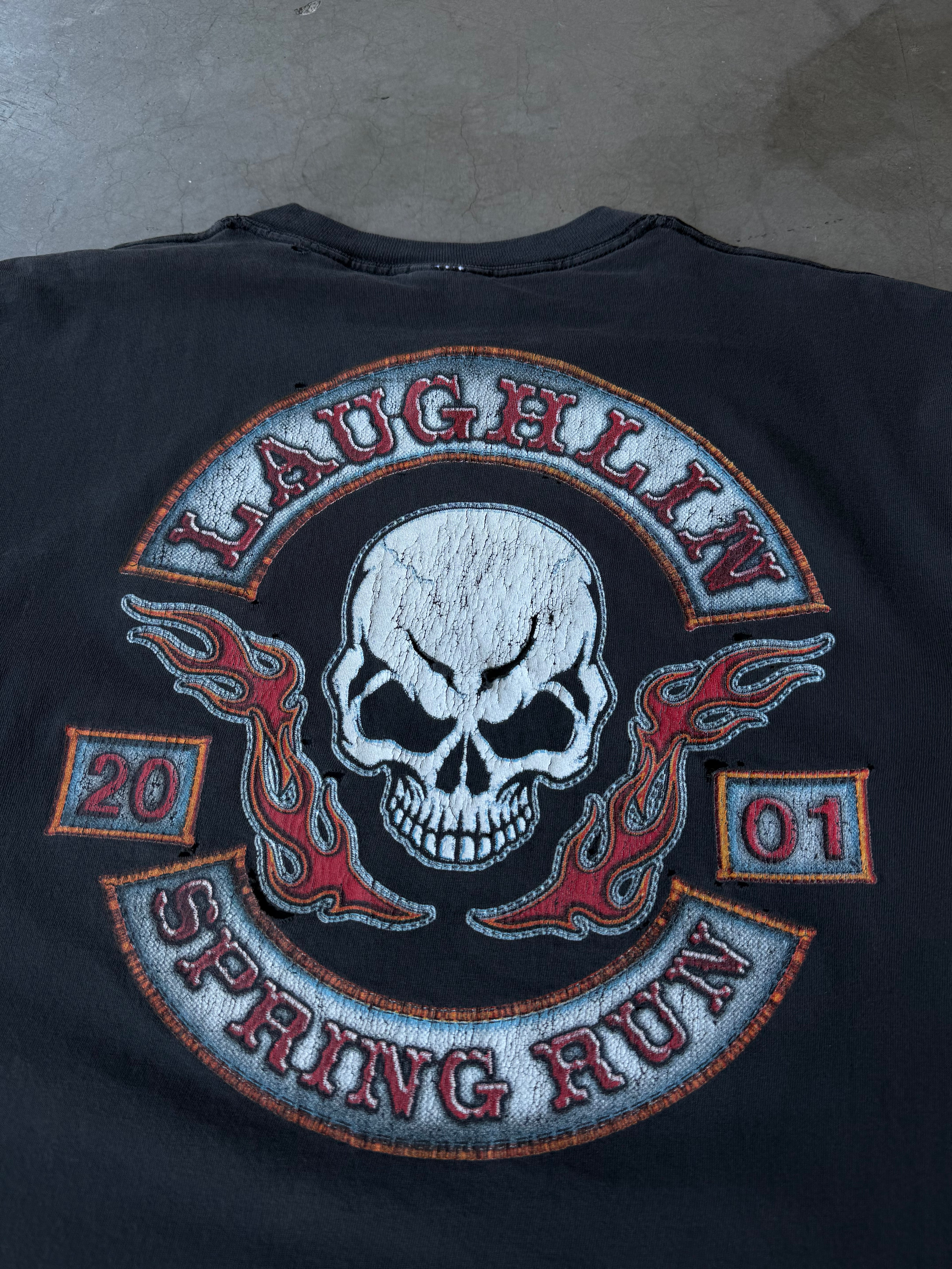 Early 2000s Distressed & Repaired Laughlin Spring Run Tee(XL)