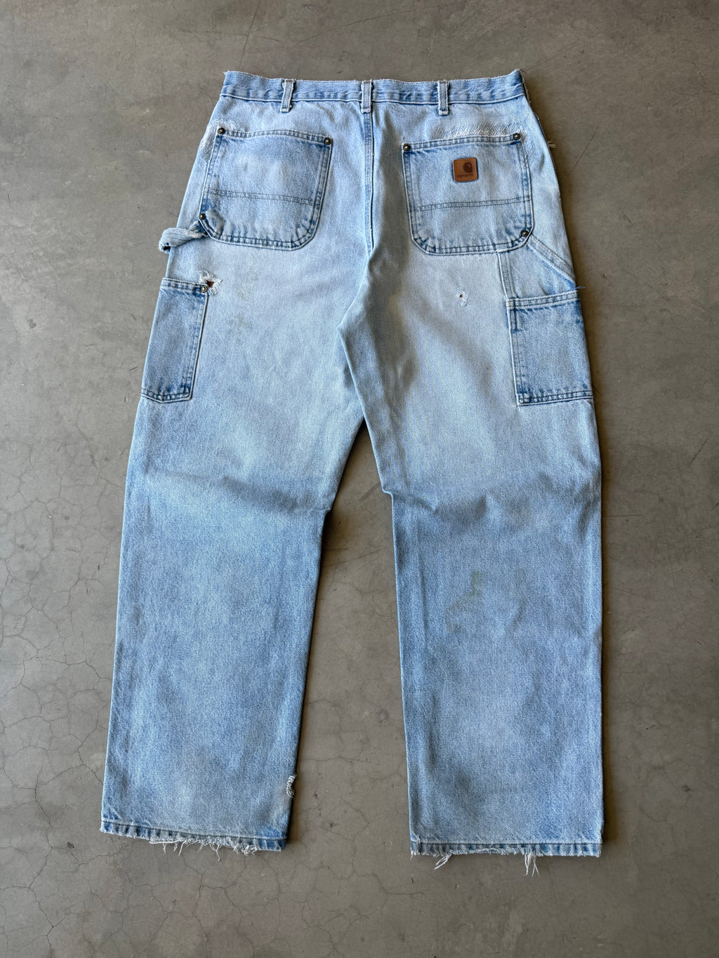 Distressed Denim Carhartt Double Knee Pants